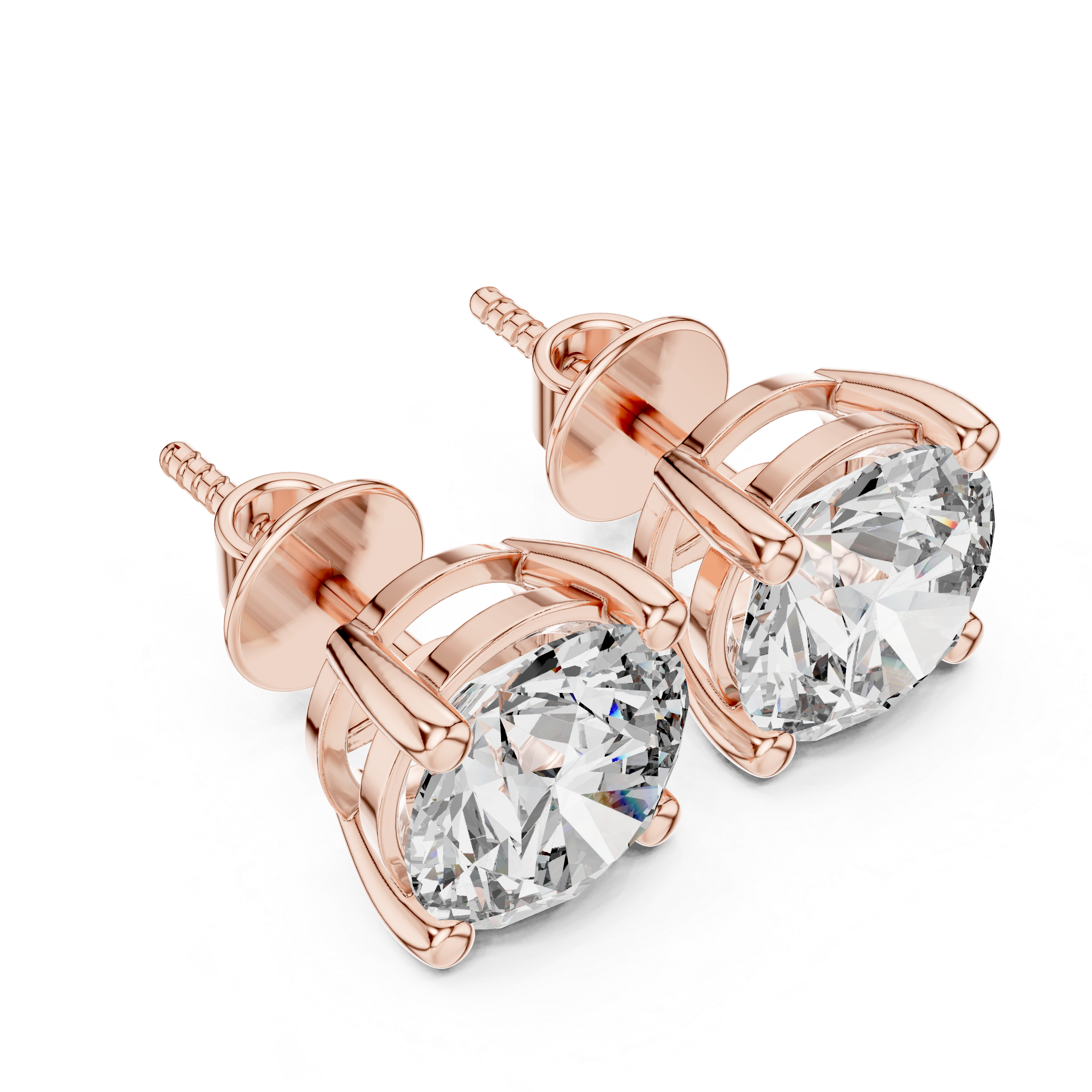 4 Carat Luxury Round Cut Moissanite Earrings