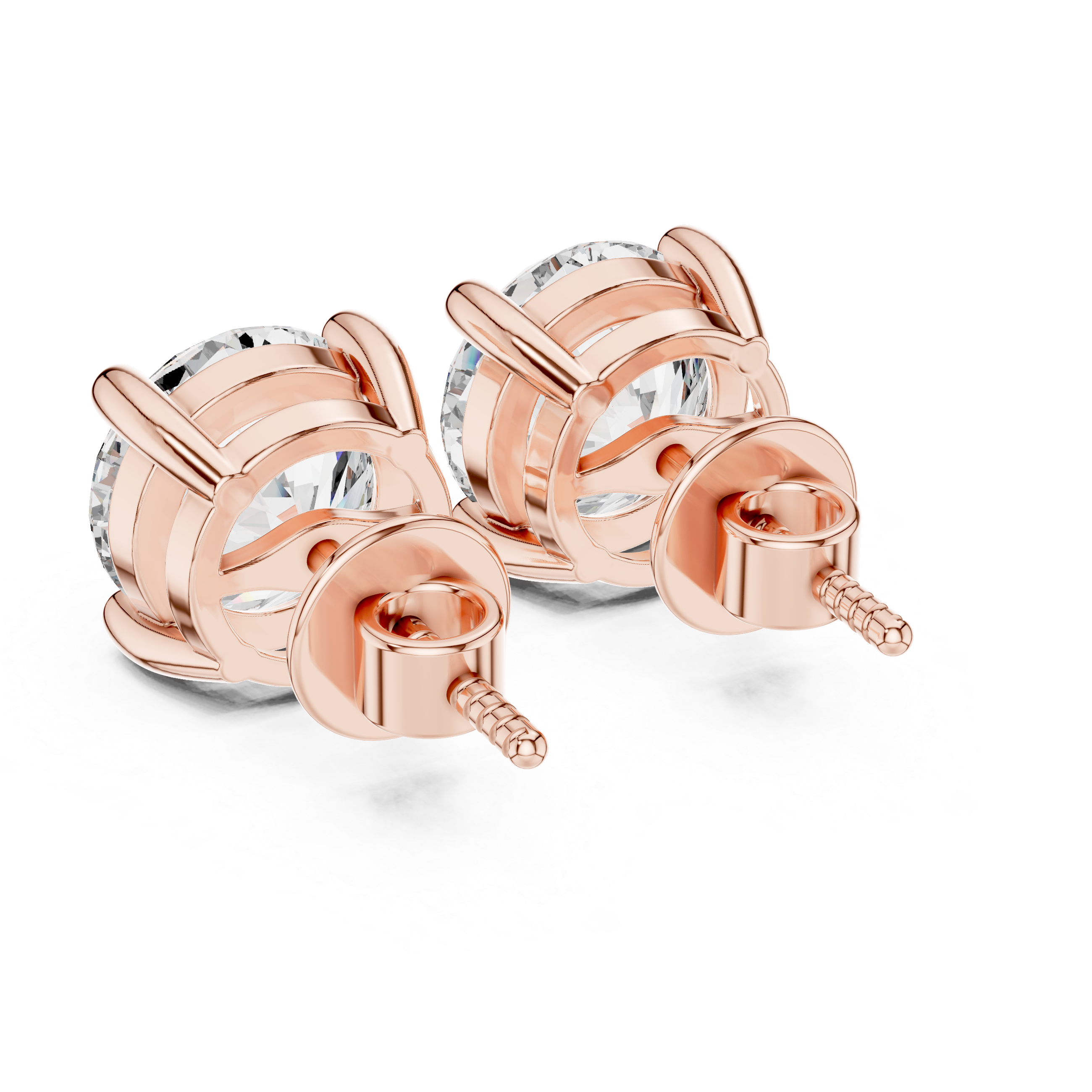 4 Carat Luxury Round Cut Moissanite Earrings