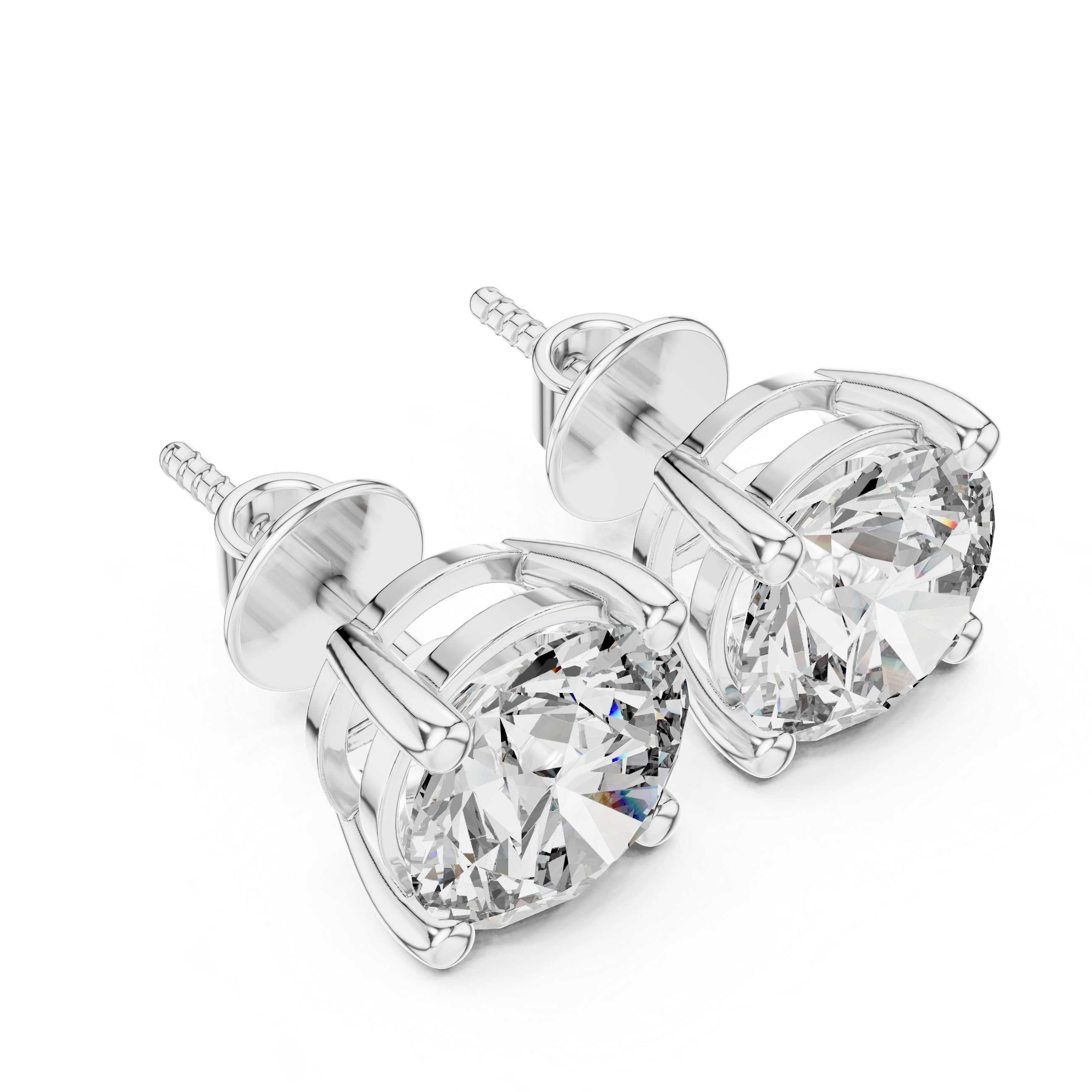 4 Carat Luxury Round Cut Moissanite Earrings
