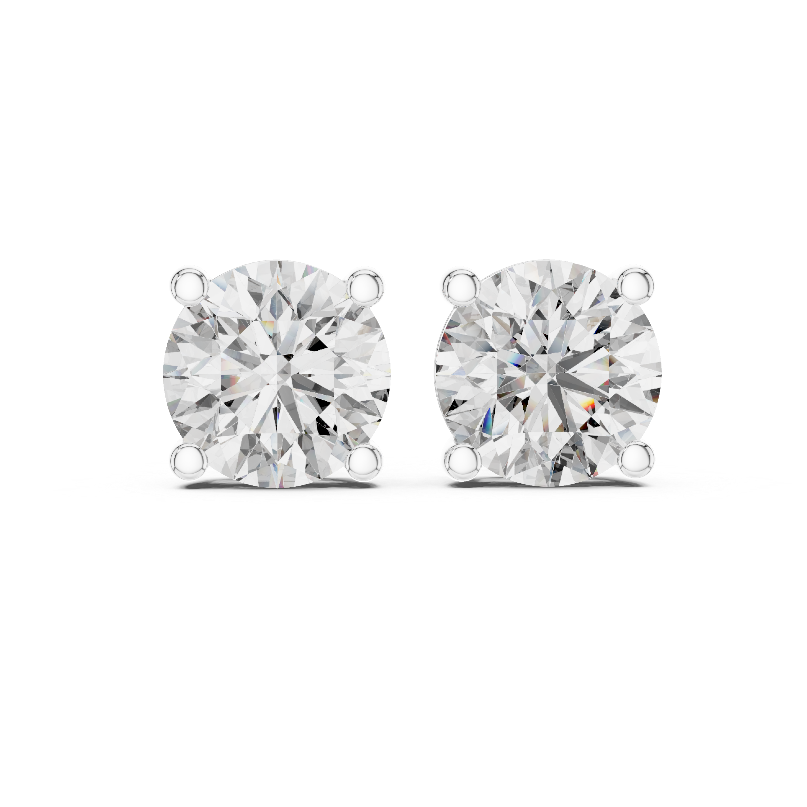 4 Carat Luxury Round Cut Moissanite Earrings