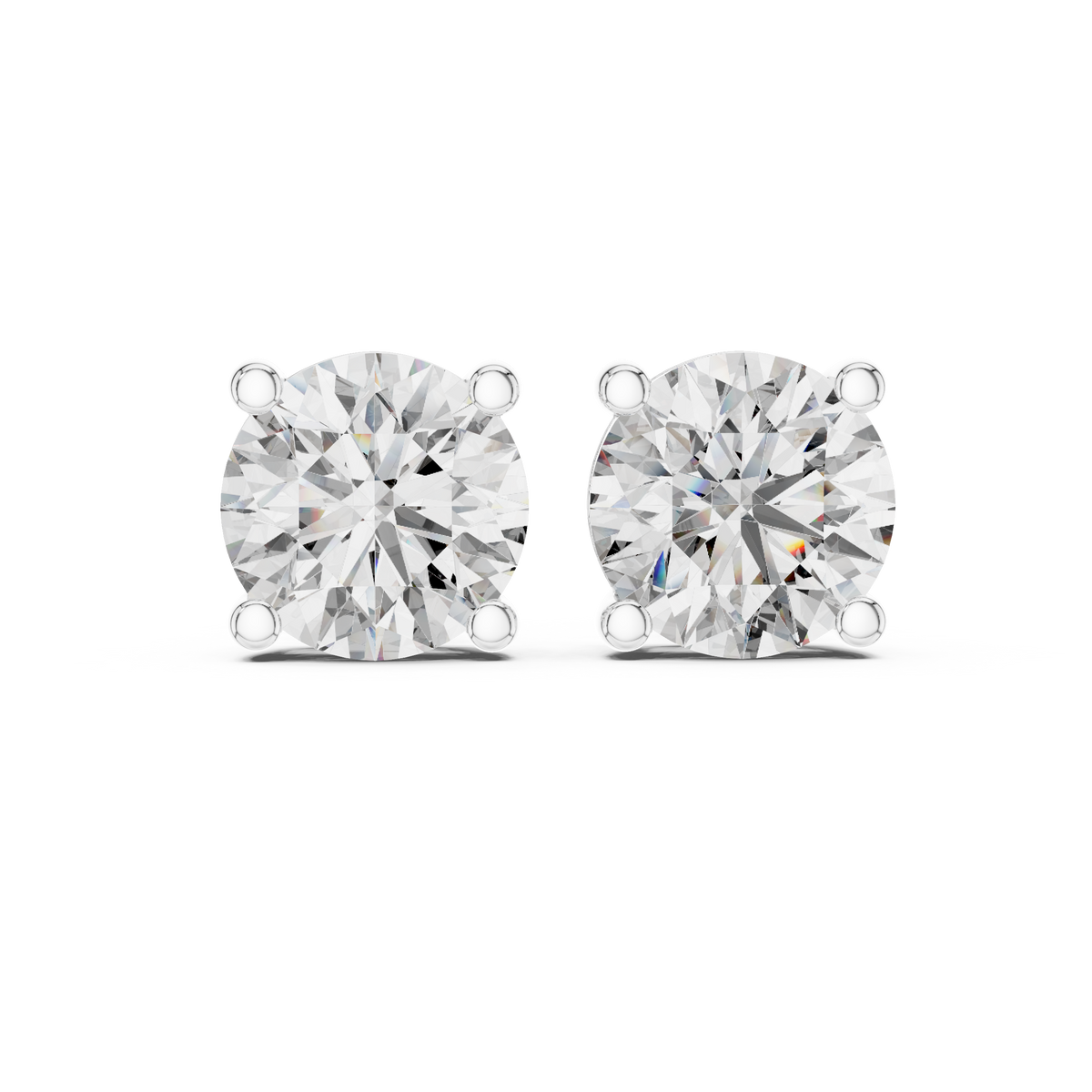 4 Carat Luxury Round Cut Moissanite Earrings