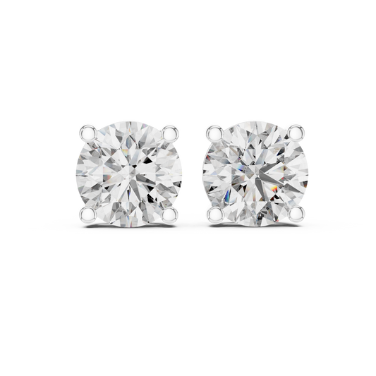 4 Carat Luxury Round Cut Moissanite Earrings