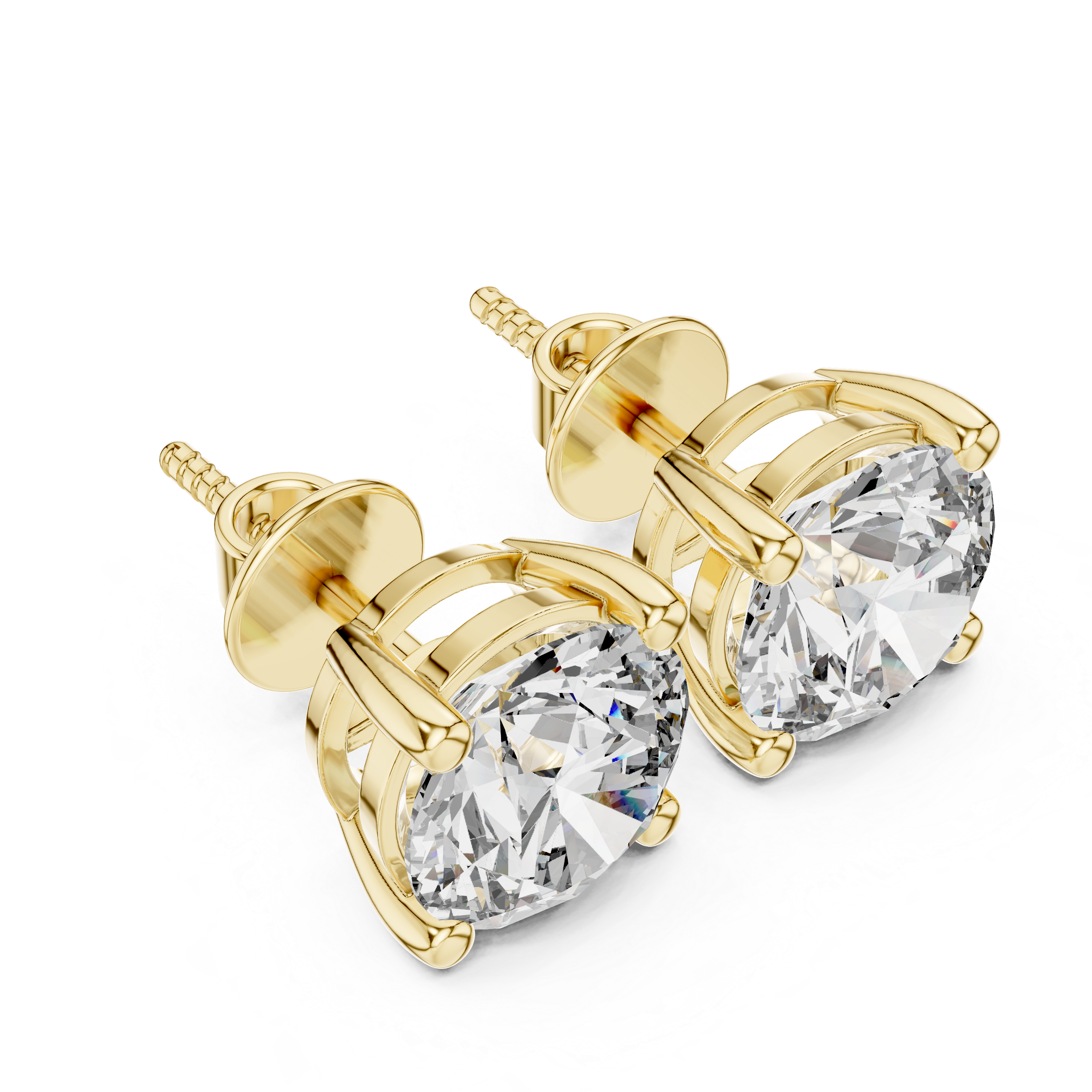 4 Carat Luxury Round Cut Moissanite Earrings