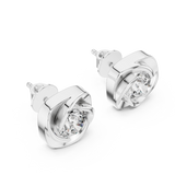 1.8 Carat Fancy Round Cut Moissanite Earrings