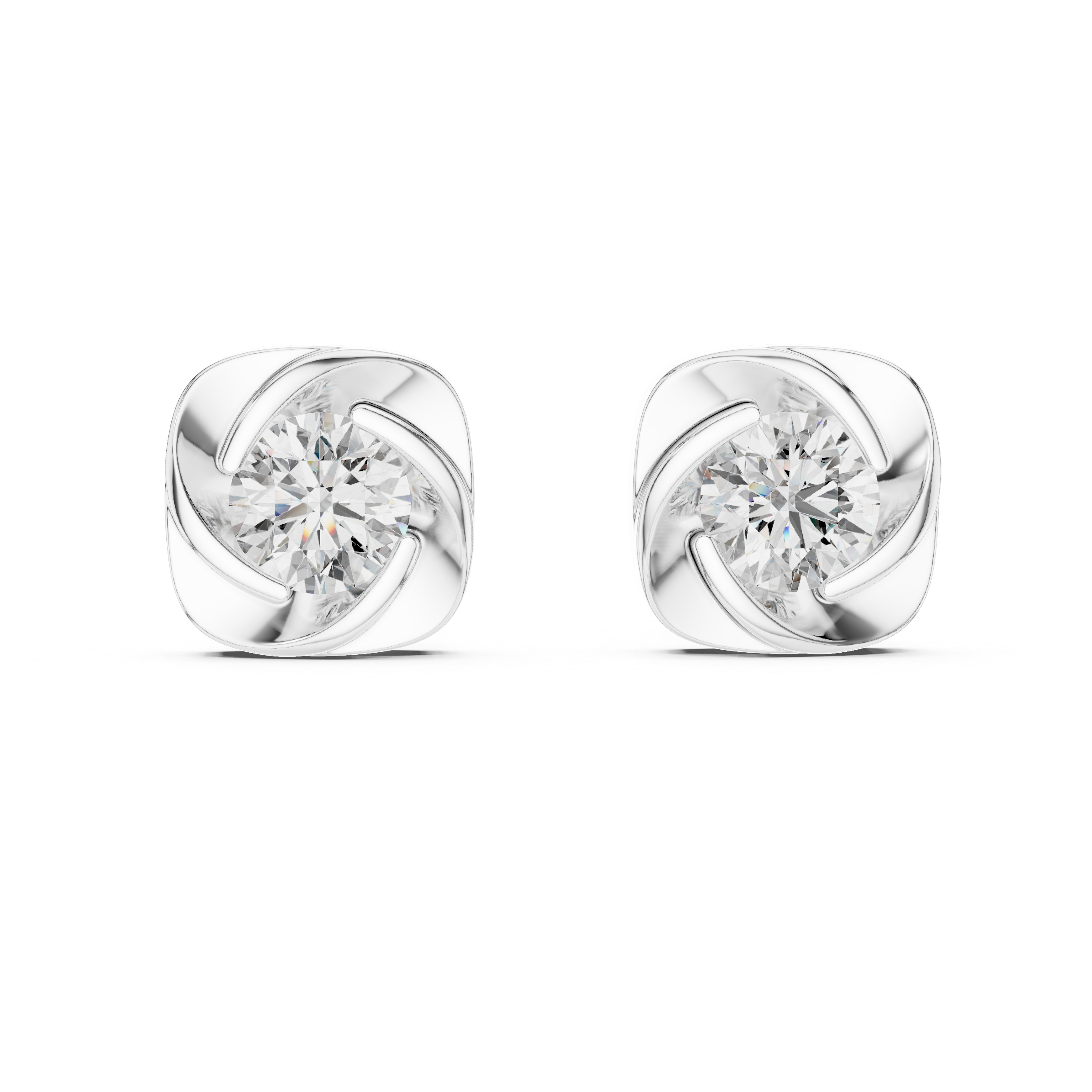 1.8 Carat Fancy Round Cut Moissanite Earrings