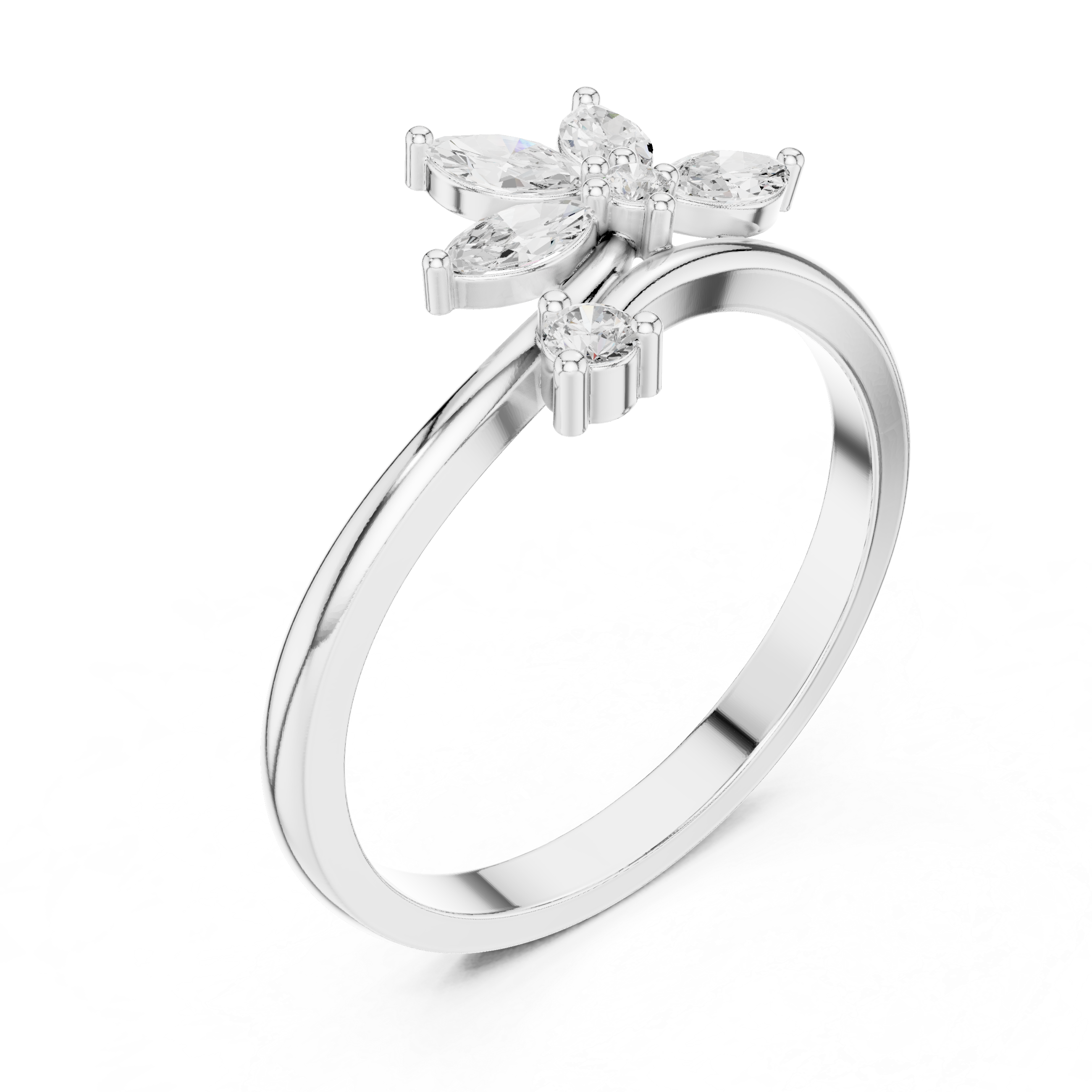 0.26 Carat Marquise Cut Moissanite Ring