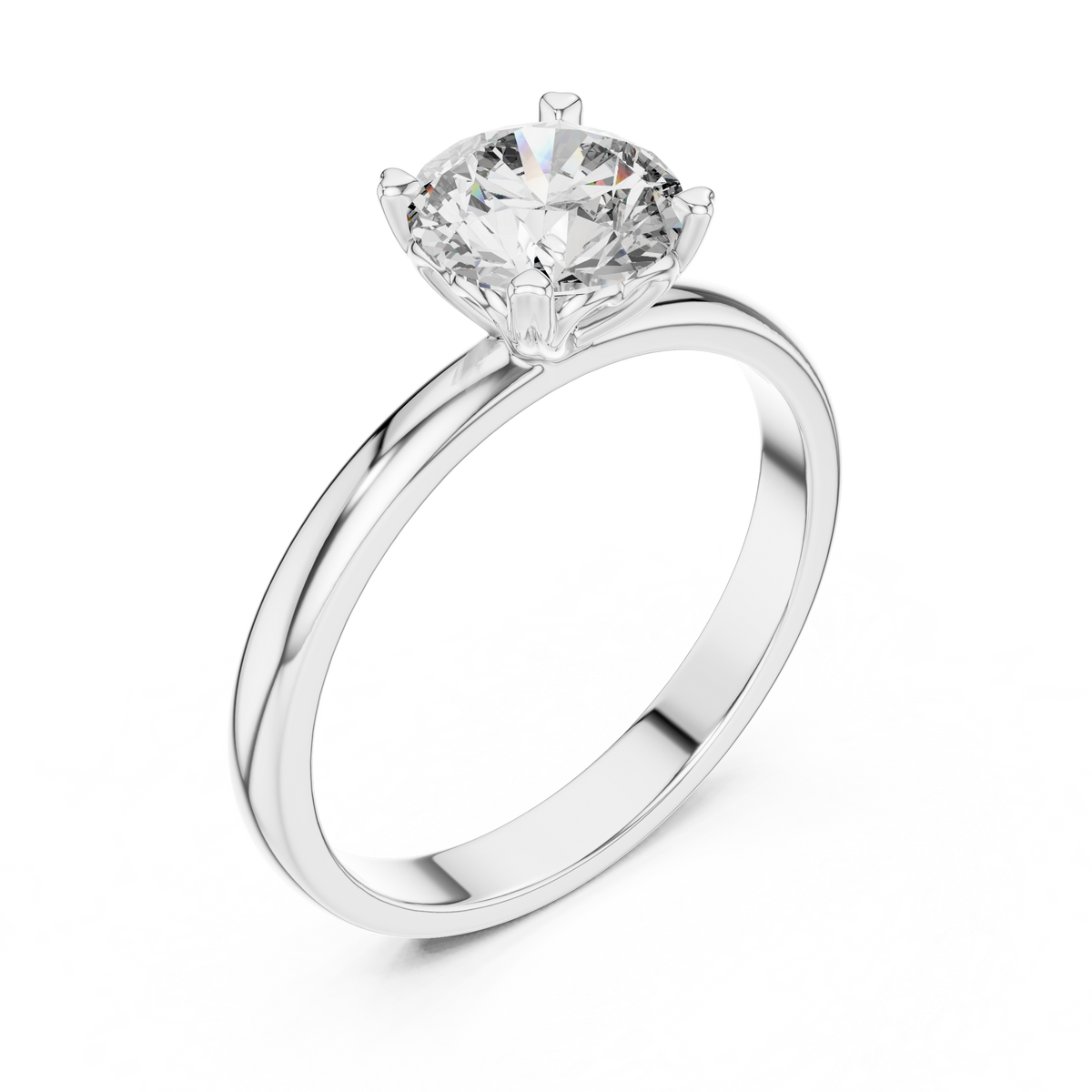 1 Carat Delicate Round Cut Moissanite Ring