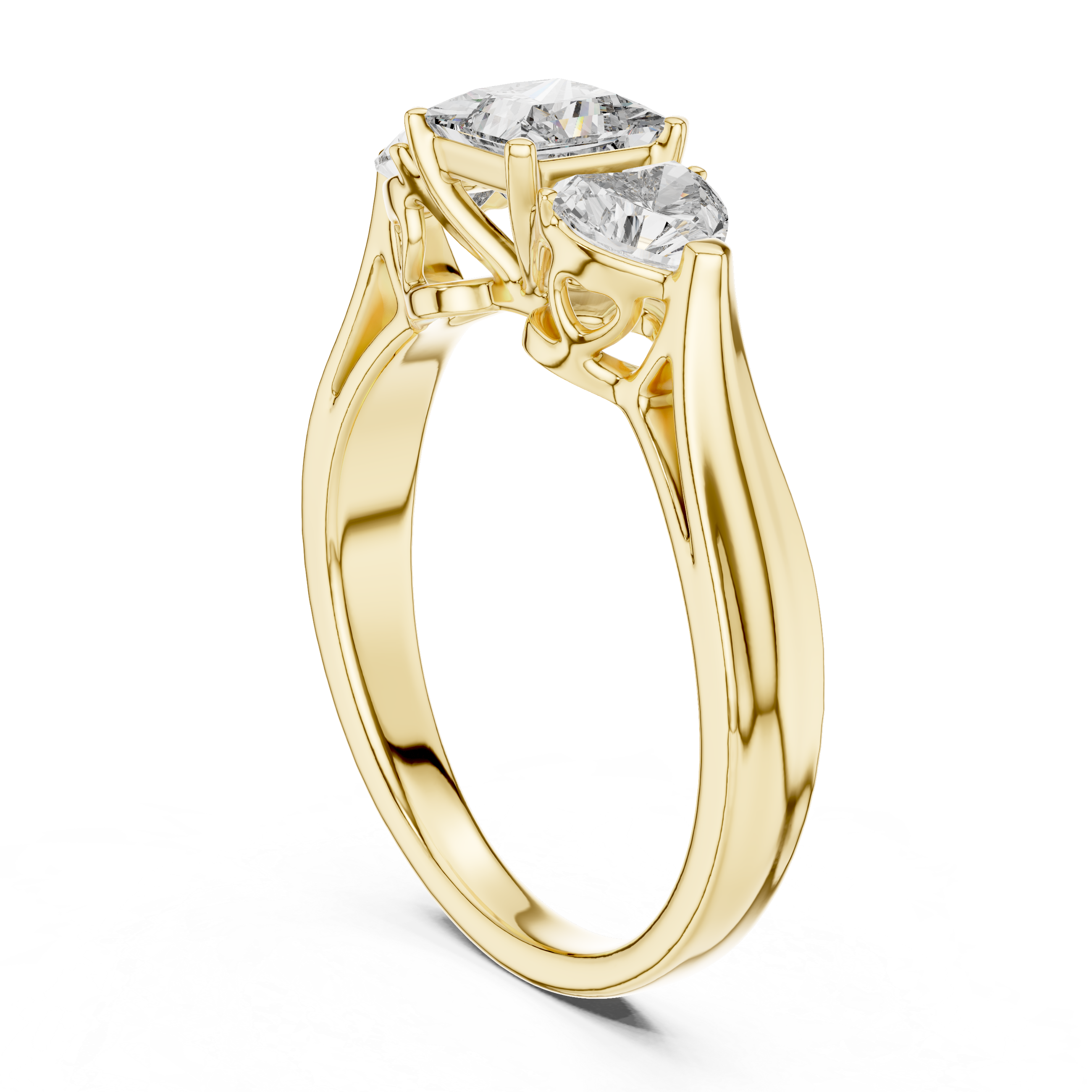 1.2 Carat Lucent Princess & Heart Cut Moissanite Ring