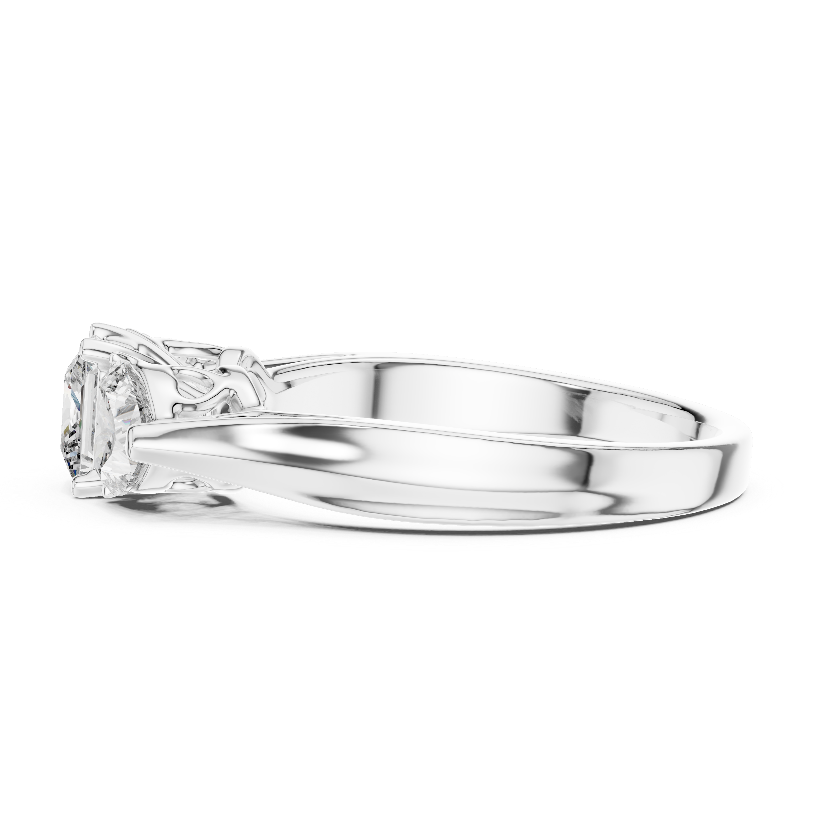 1.2 Carat Lucent Princess & Heart Cut Moissanite Ring
