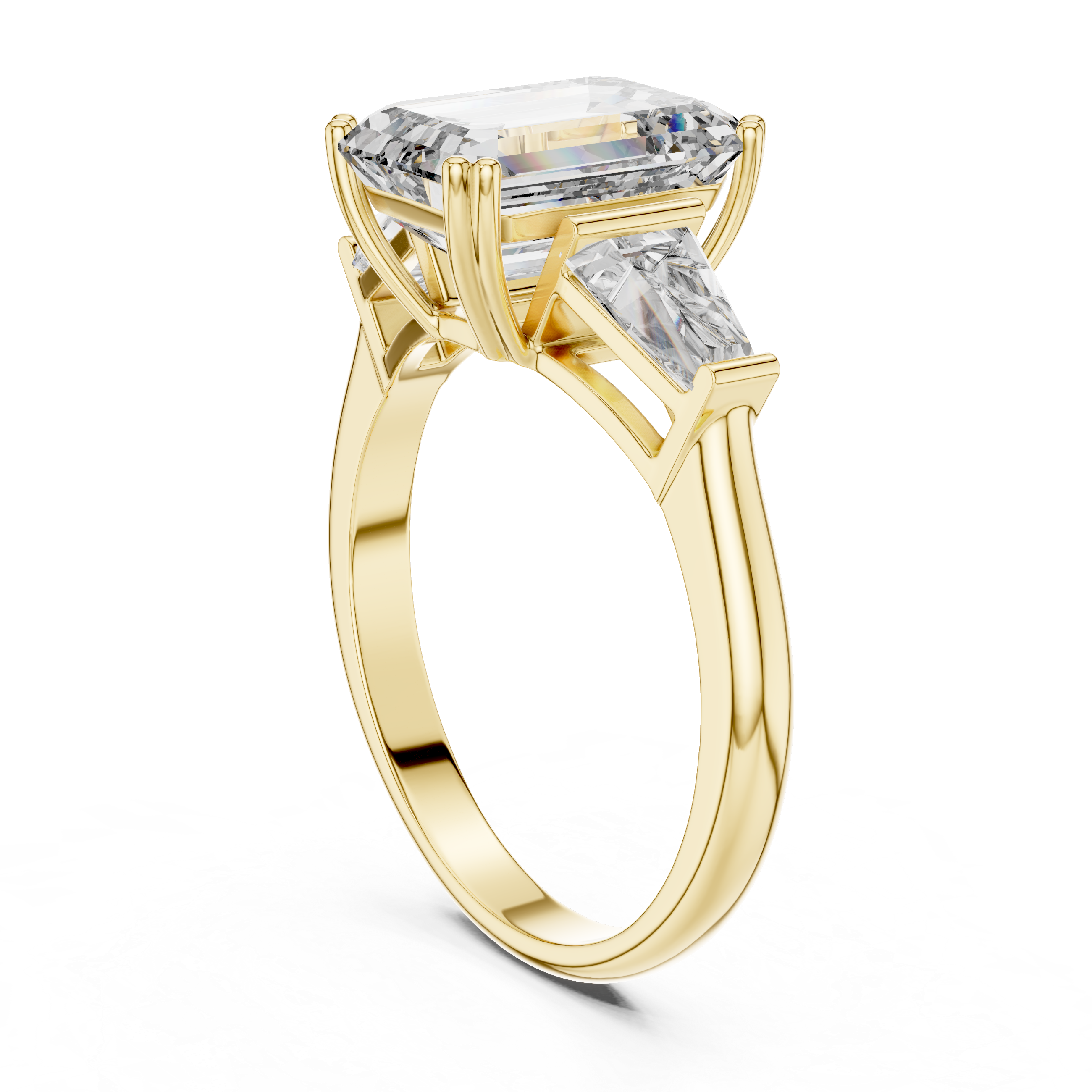 3.6 Carat Lux Emerald Cut Moissanite Ring