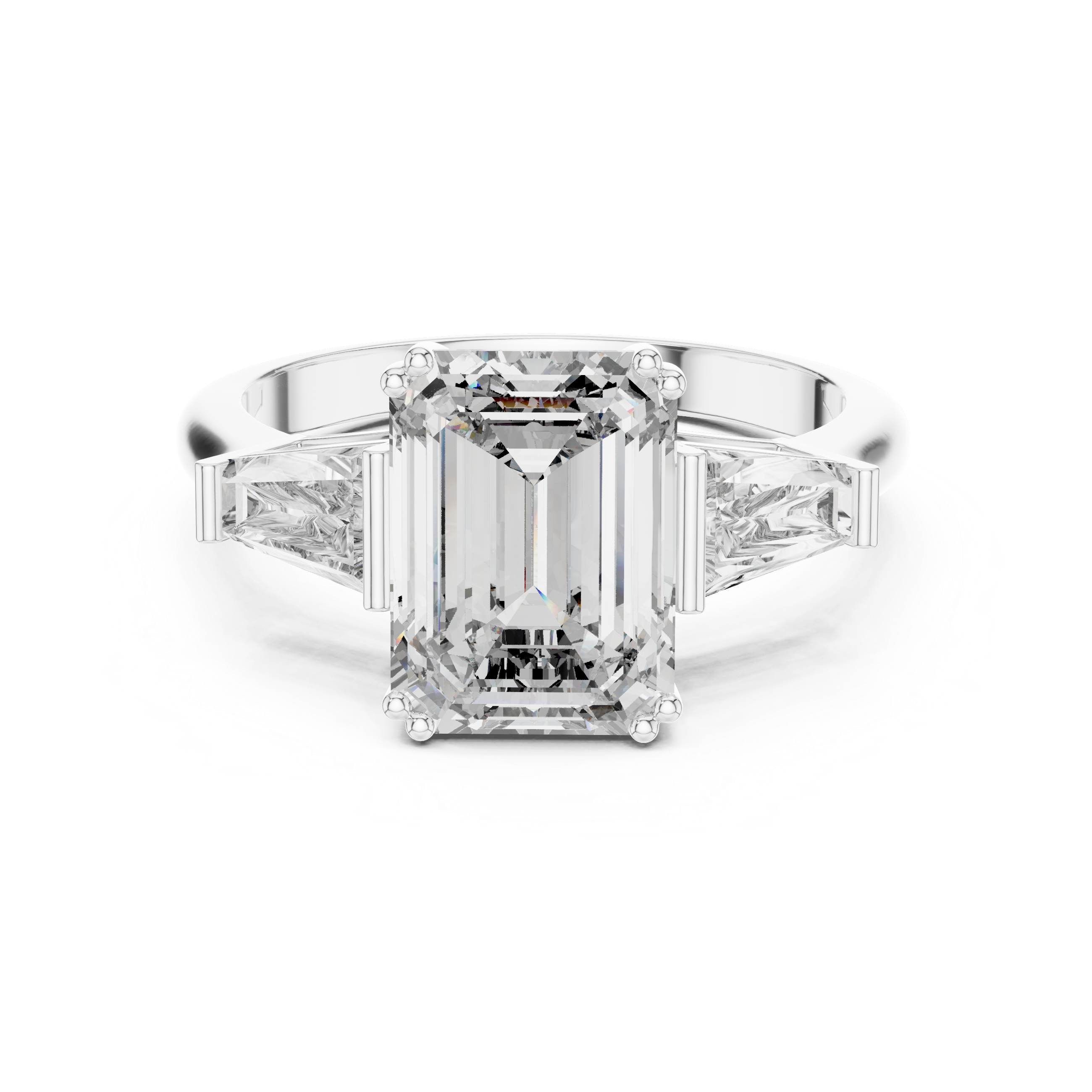 3.6 Carat Lux Emerald Cut Moissanite Ring