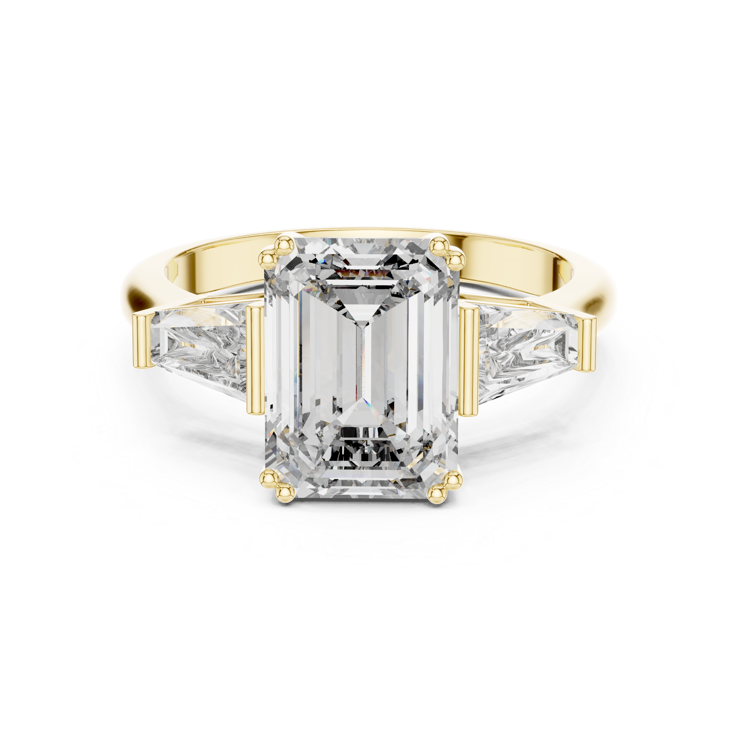 3.6 Carat Lux Emerald Cut Moissanite Ring