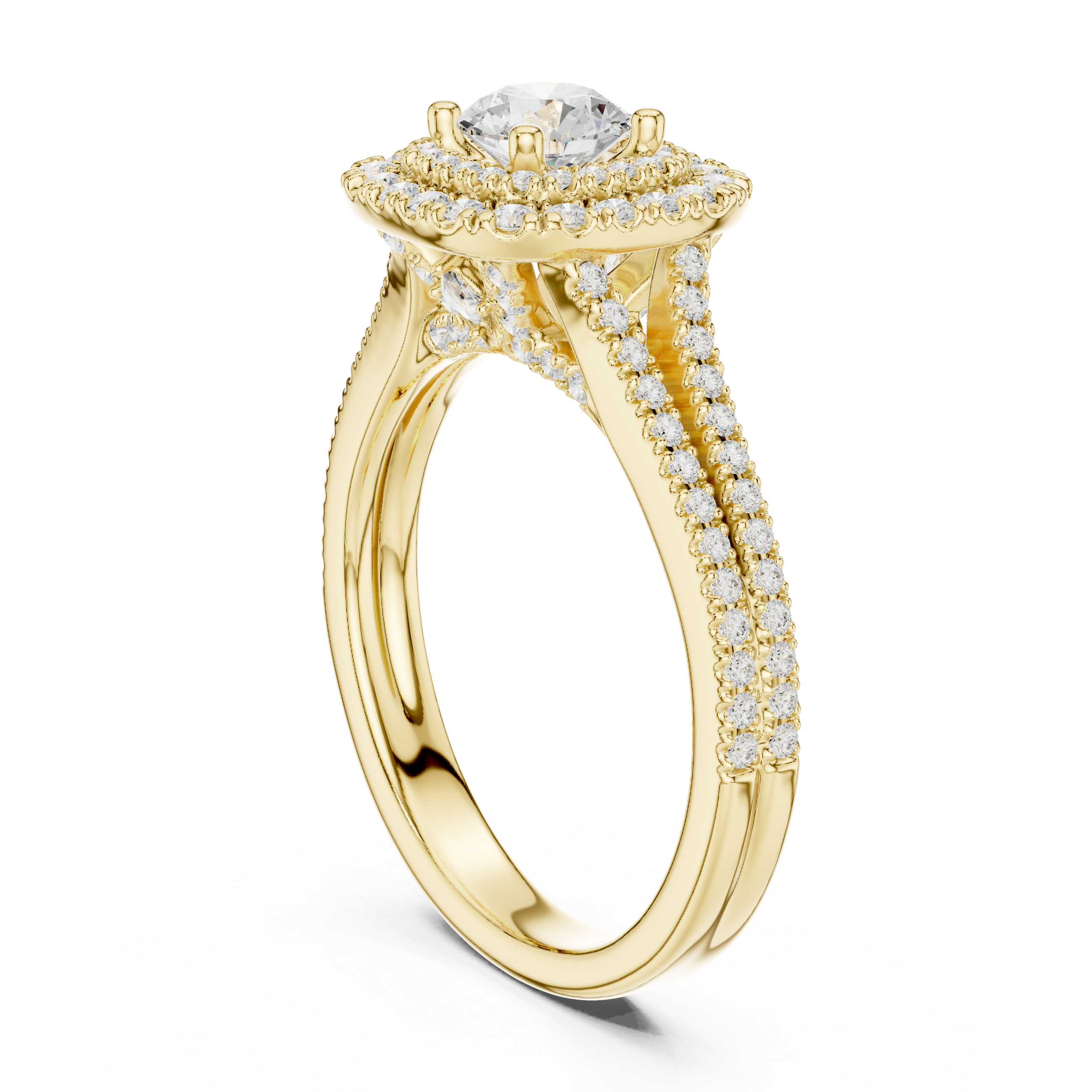 1.3 Carat Vintage Inspired Round Cut Moissanite Ring