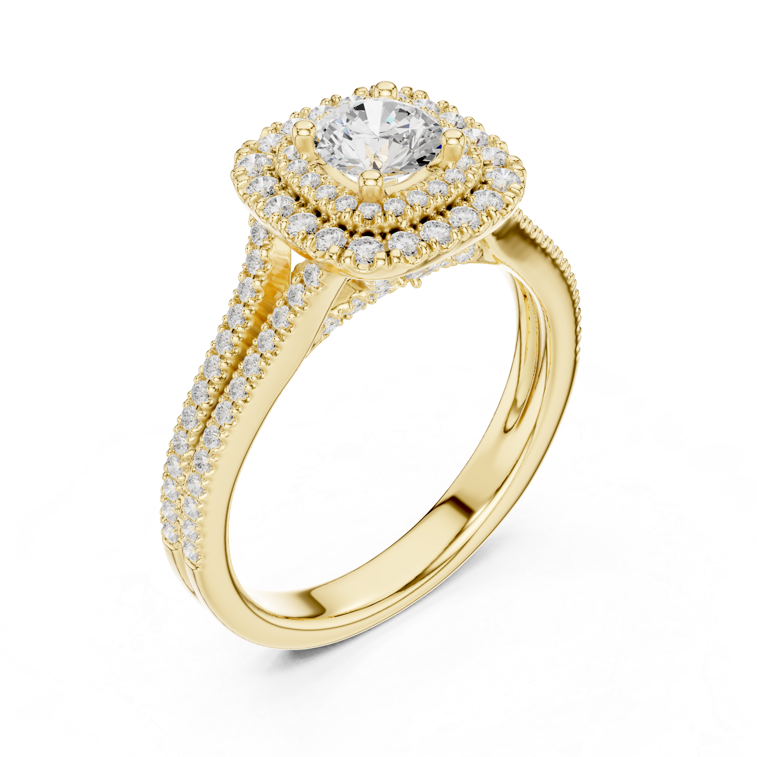 1.3 Carat Vintage Inspired Round Cut Moissanite Ring