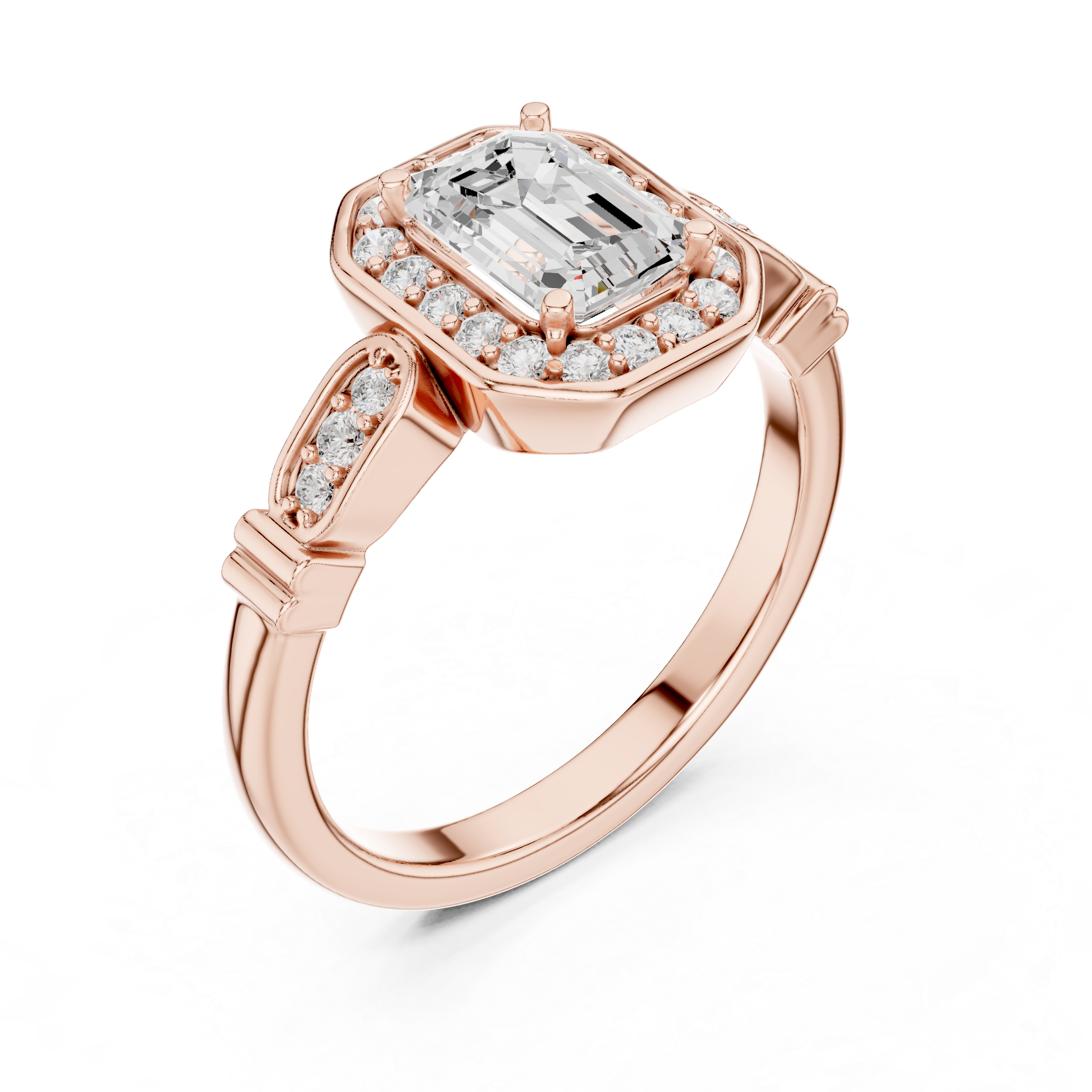 1.2 Carat Old Money Style Emerald Cut Moissanite Ring