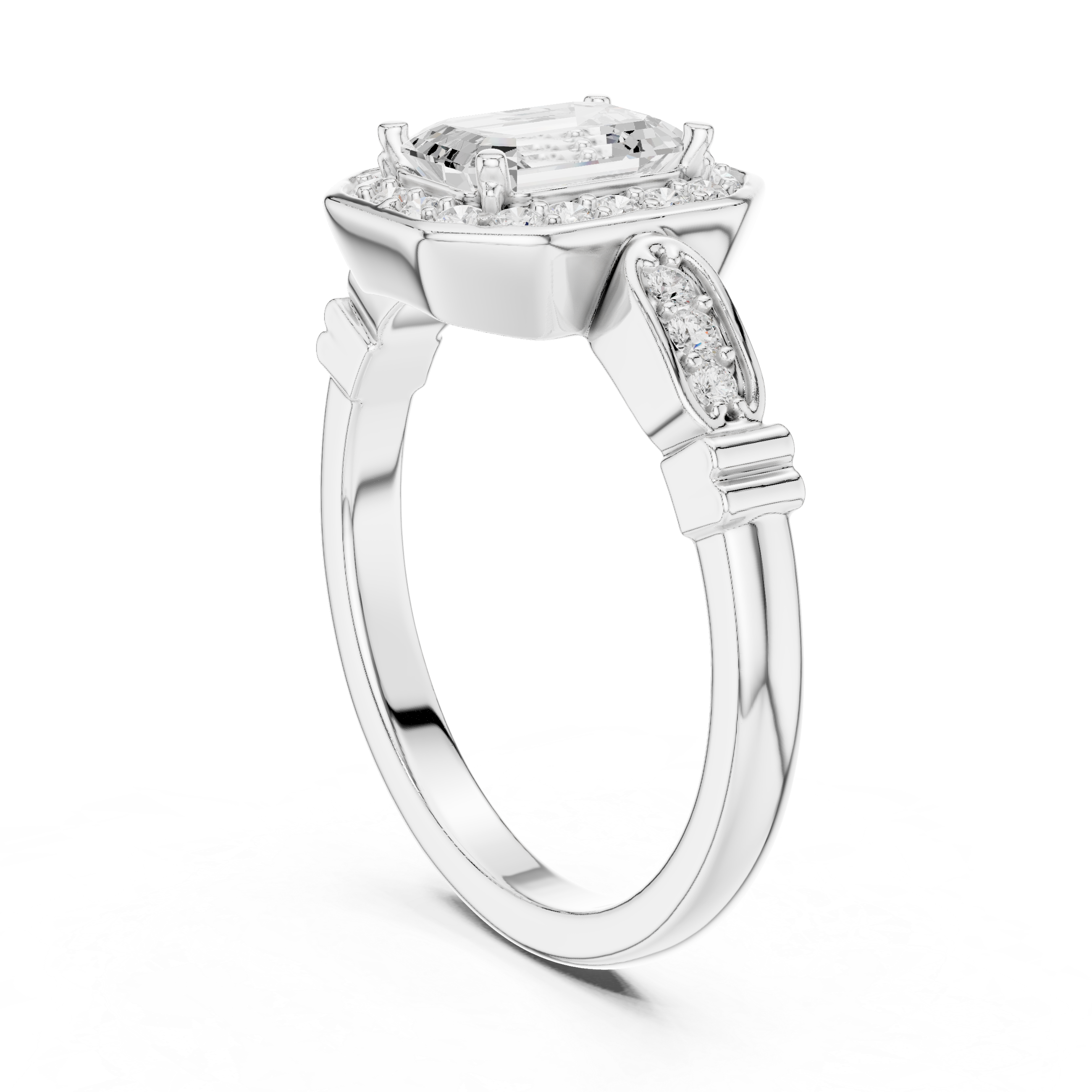 1.2 Carat Old Money Style Emerald Cut Moissanite Ring