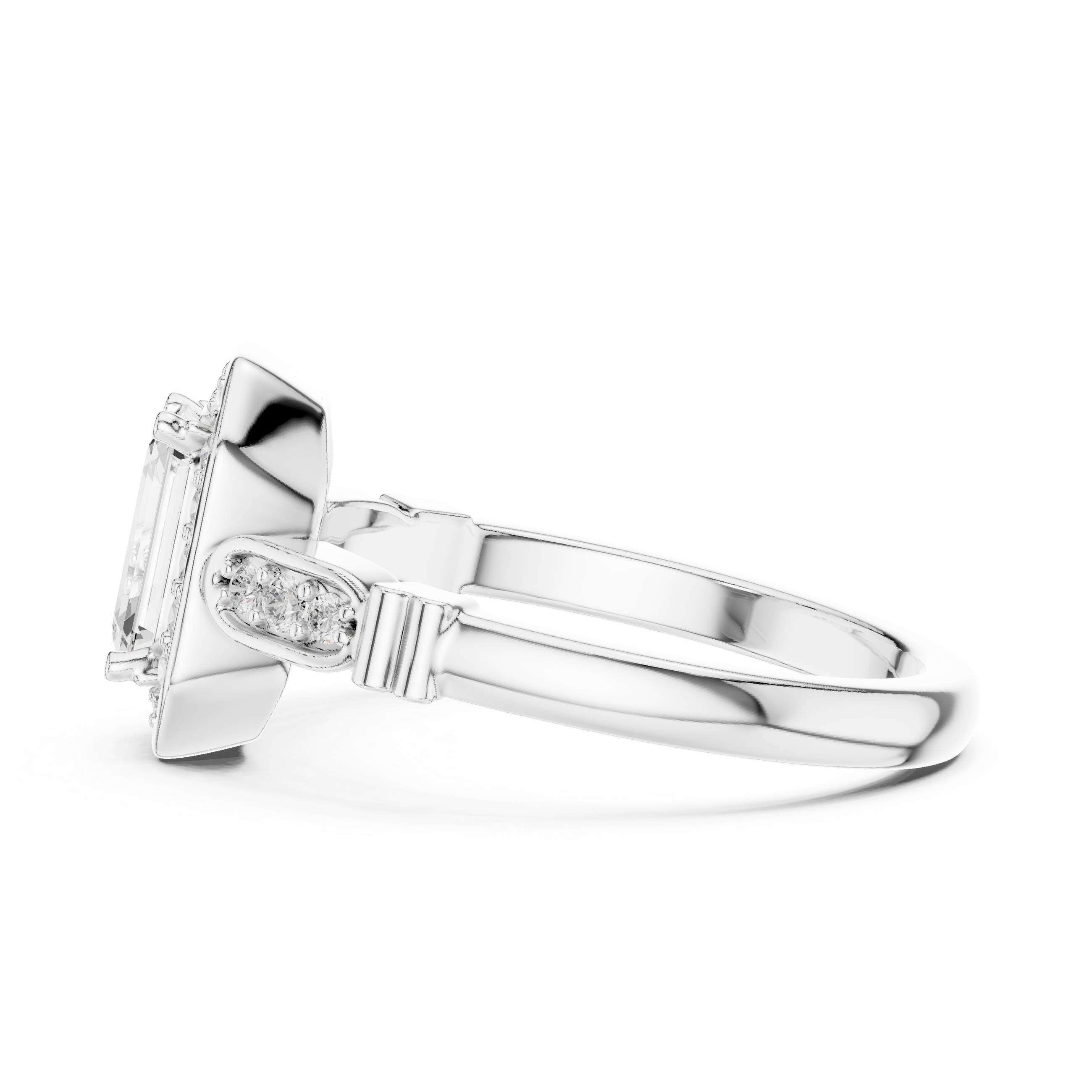 1.2 Carat Old Money Style Emerald Cut Moissanite Ring