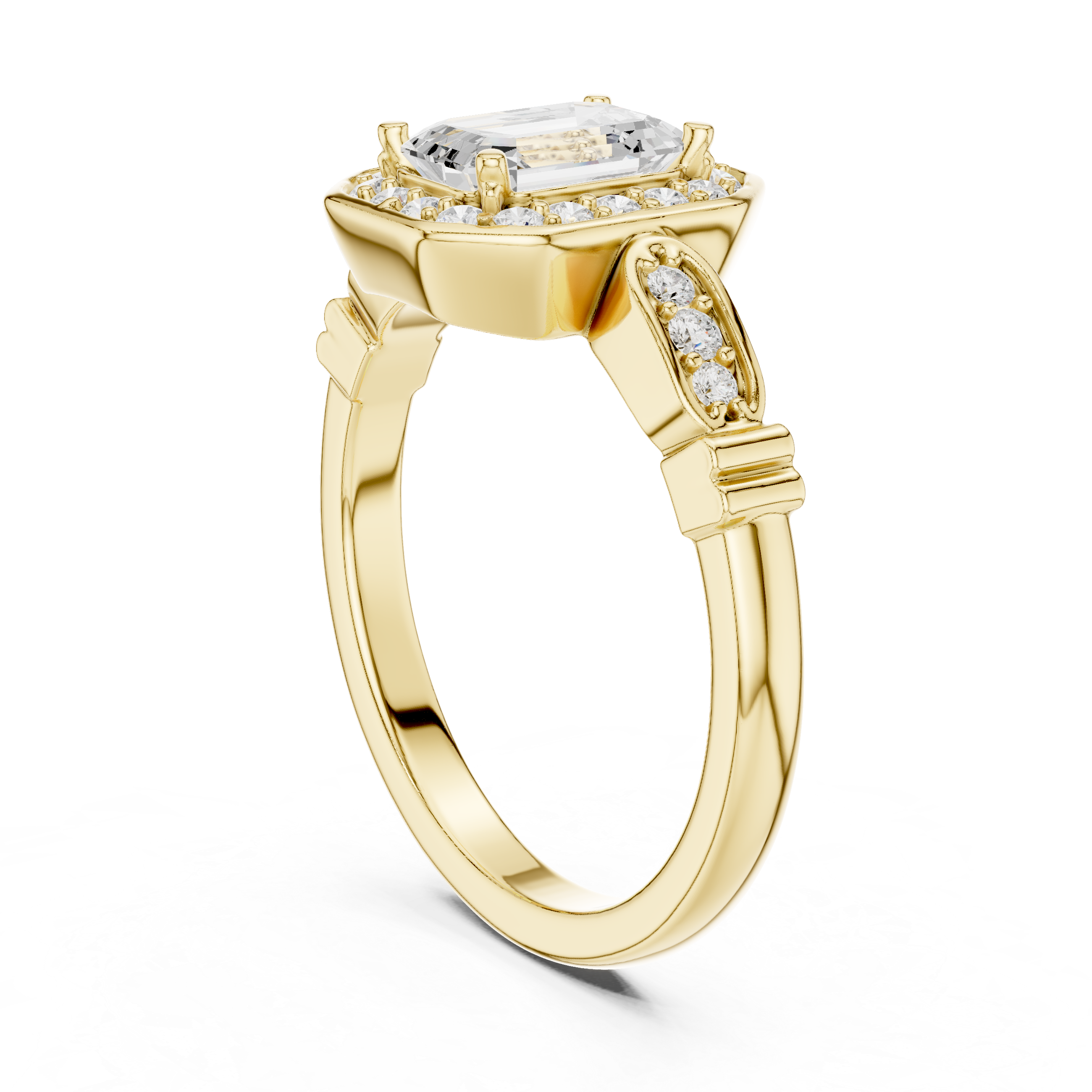 1.2 Carat Old Money Style Emerald Cut Moissanite Ring