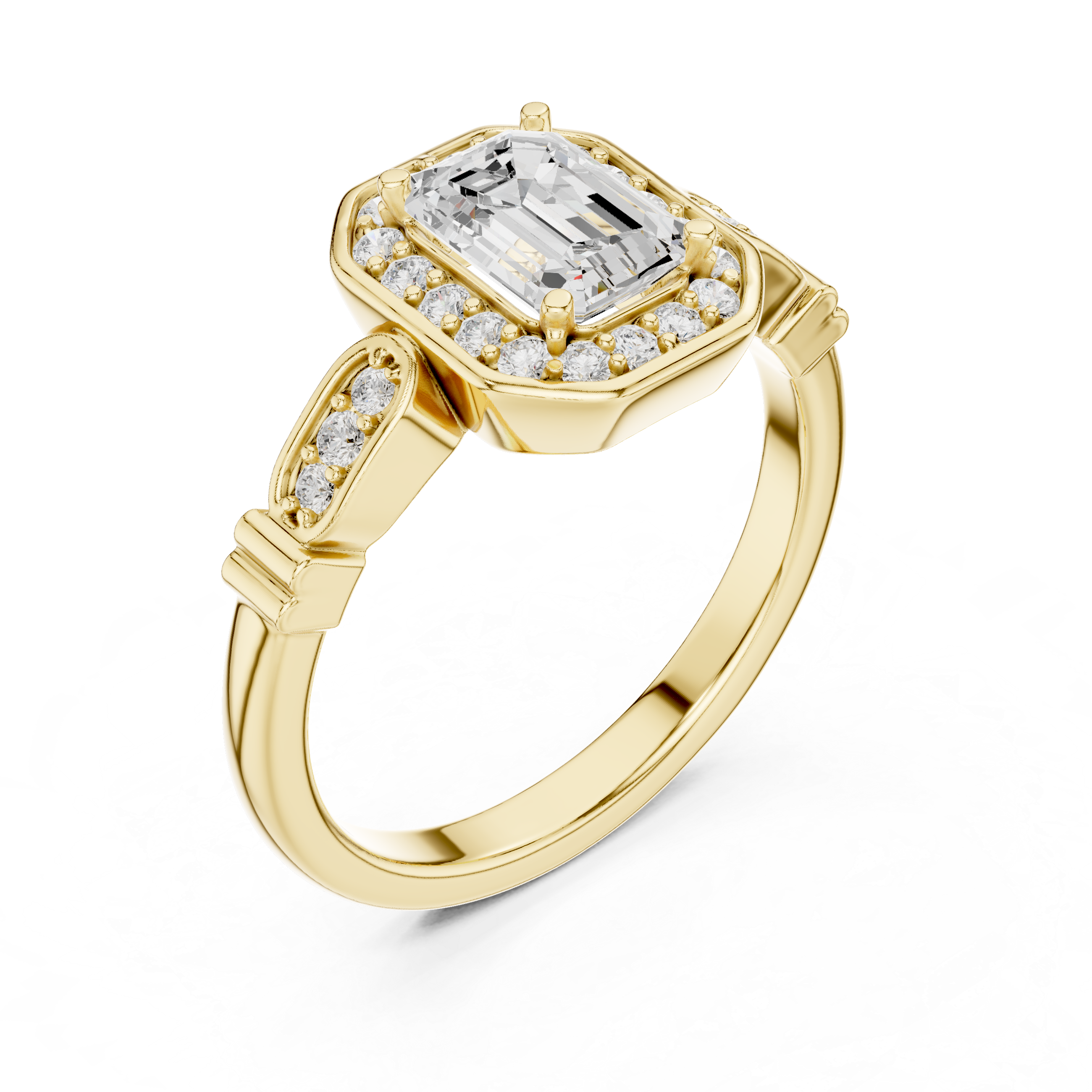 1.2 Carat Old Money Style Emerald Cut Moissanite Ring