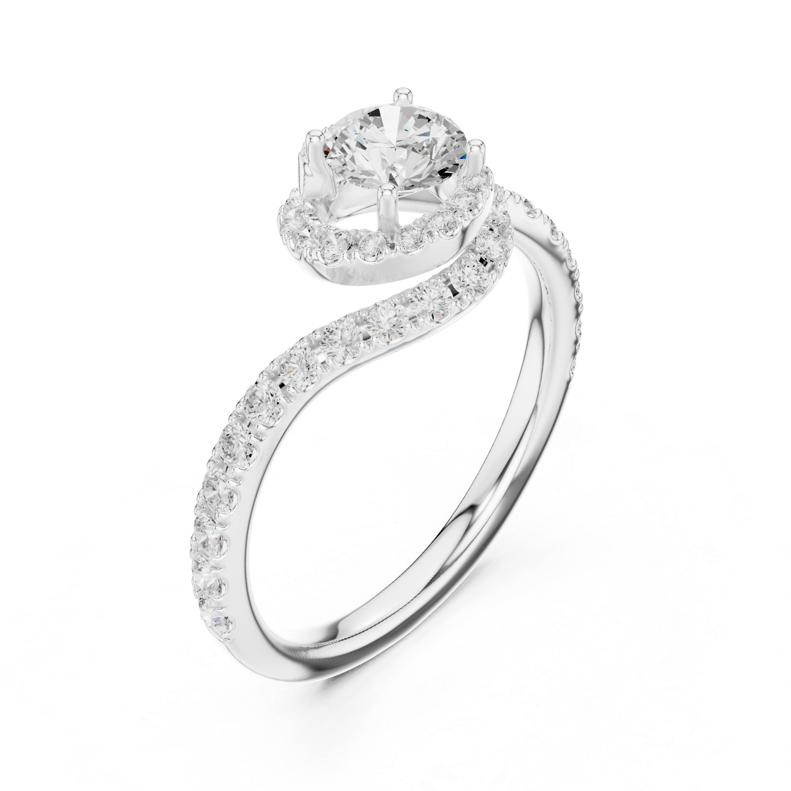 1.2 Carat Delicate Round Cut Moissanite Ring