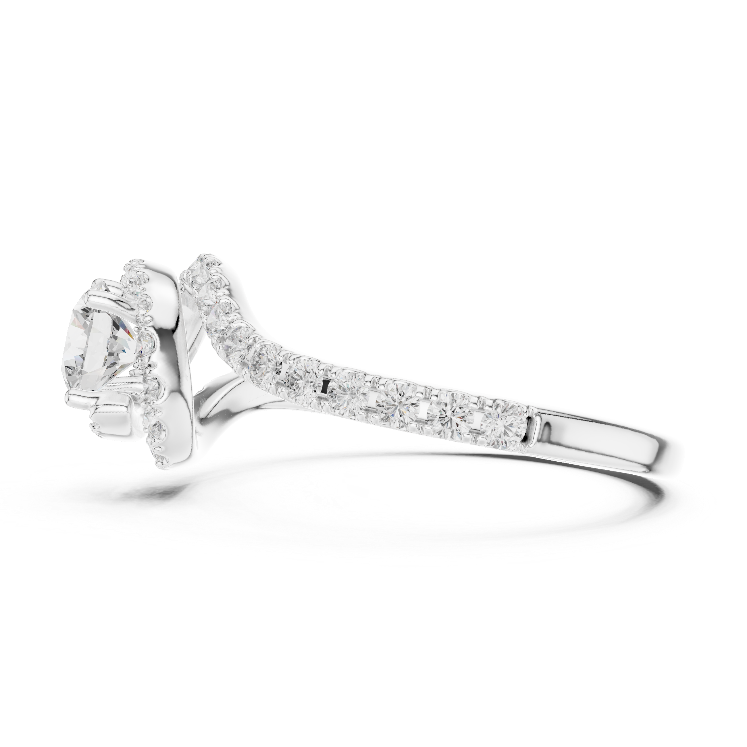 1.2 Carat Delicate Round Cut Moissanite Ring