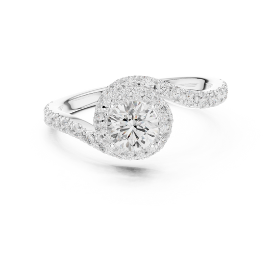 1.2 Carat Delicate Round Cut Moissanite Ring