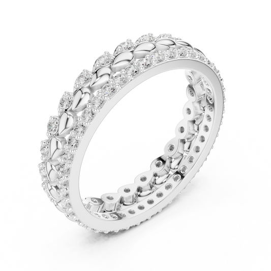 0.67 Carat - 4.4 mm round cut moissanite band