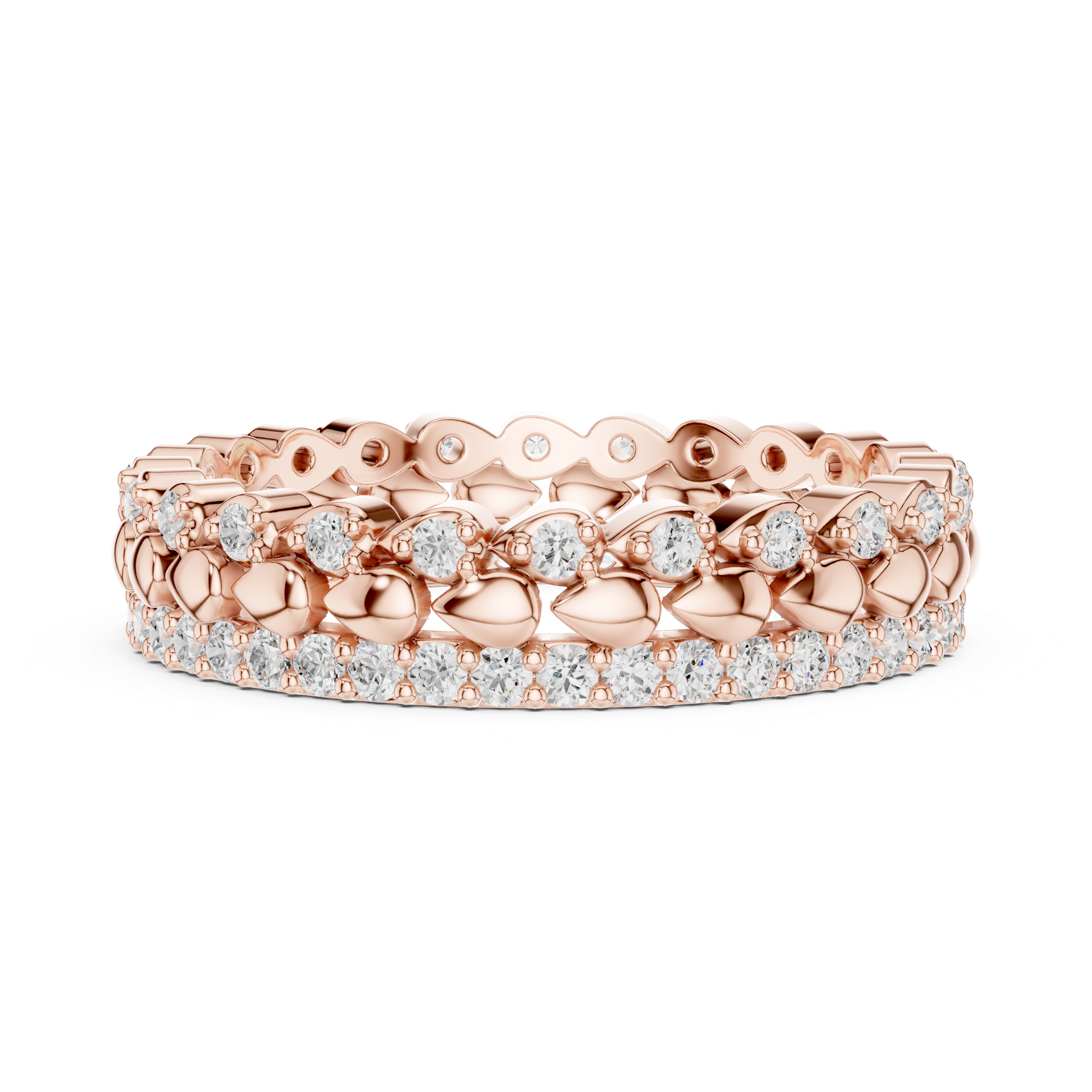 0.67 Carat - 4.4 mm round cut moissanite band