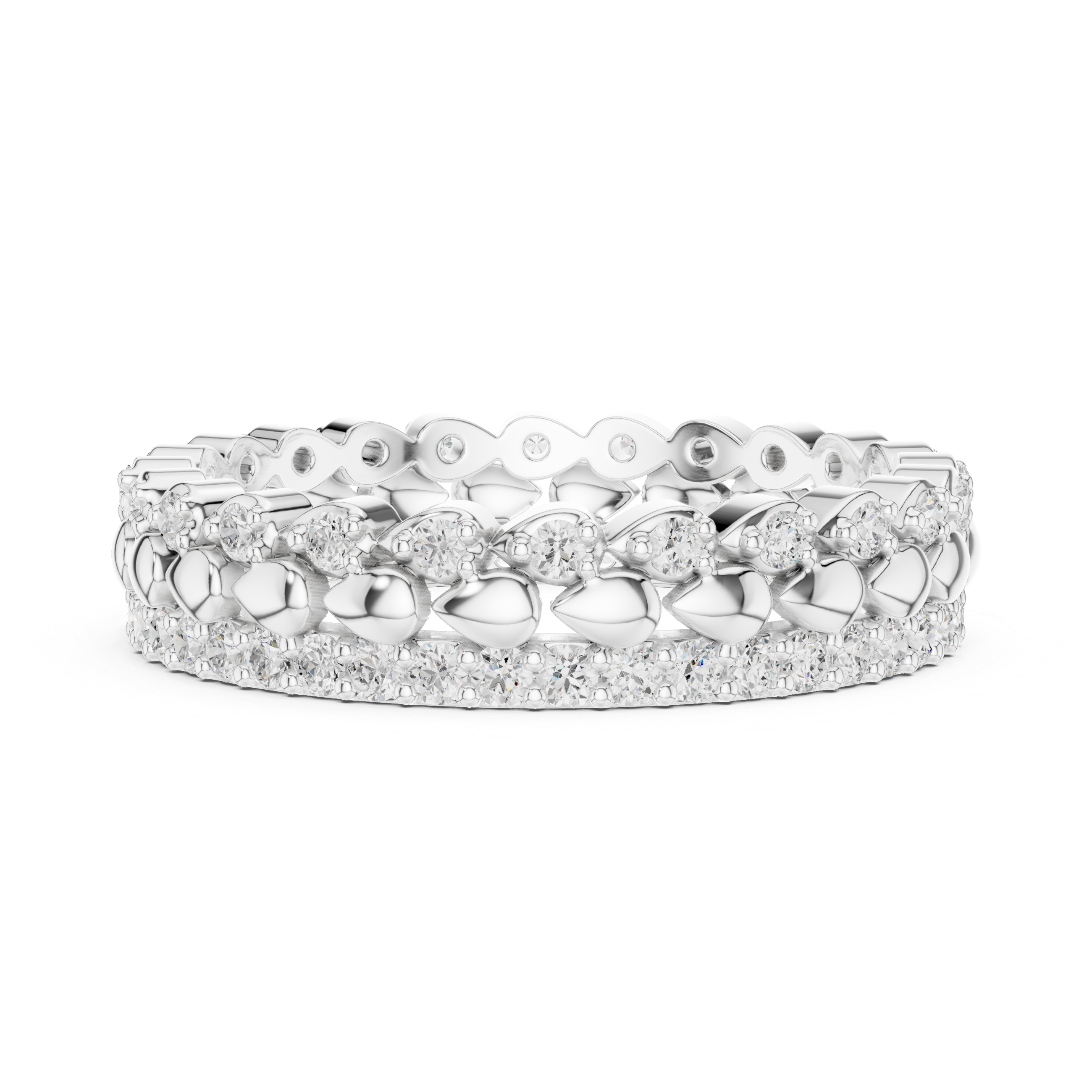 0.67 Carat - 4.4 mm round cut moissanite band