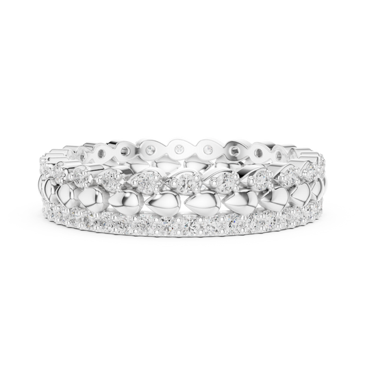 0.67 Carat - 4.4 mm round cut moissanite band