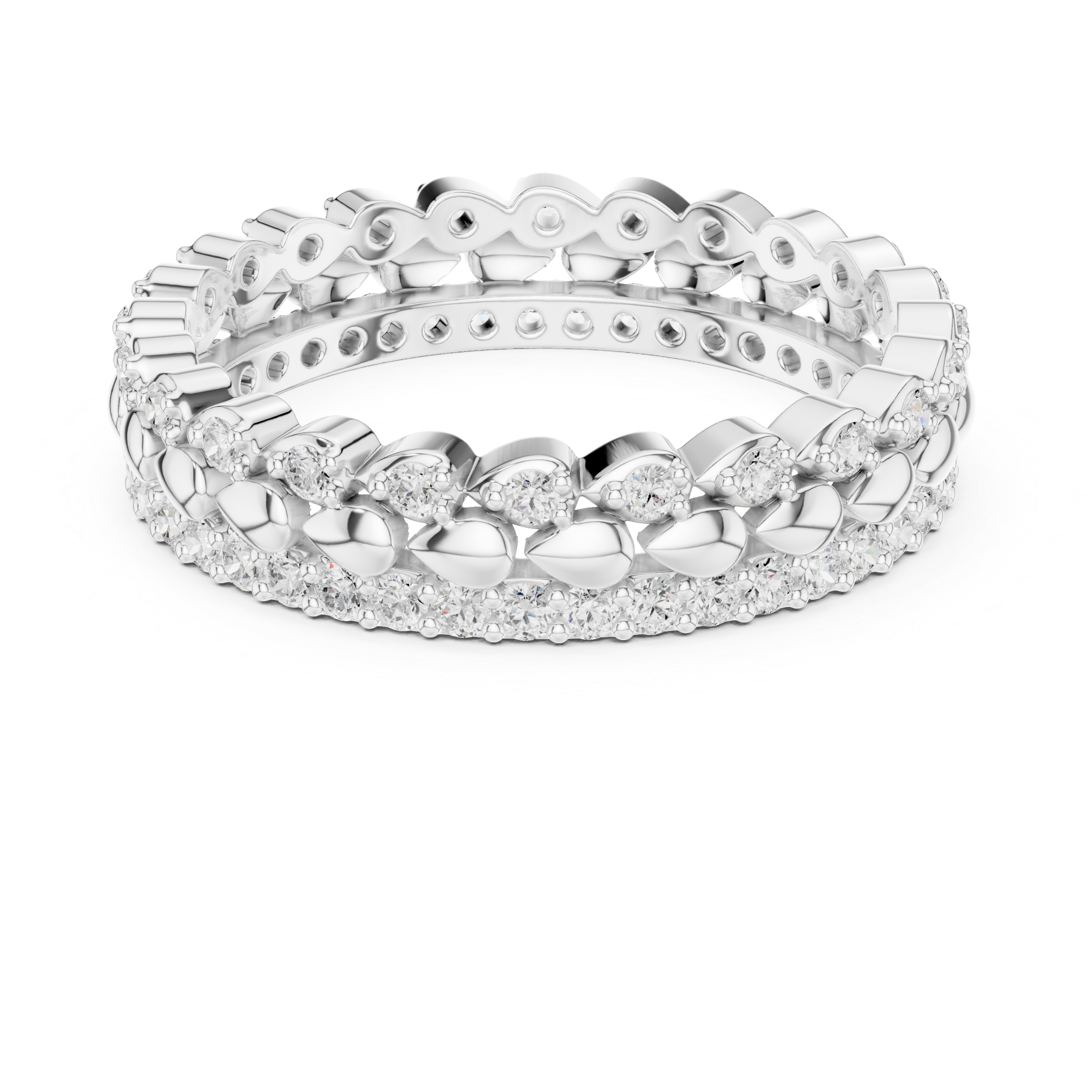 0.67 Carat - 4.4 mm round cut moissanite band