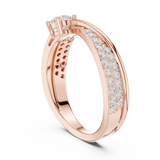 0.65 Carat Fancy Round Cut Moissanite Ring