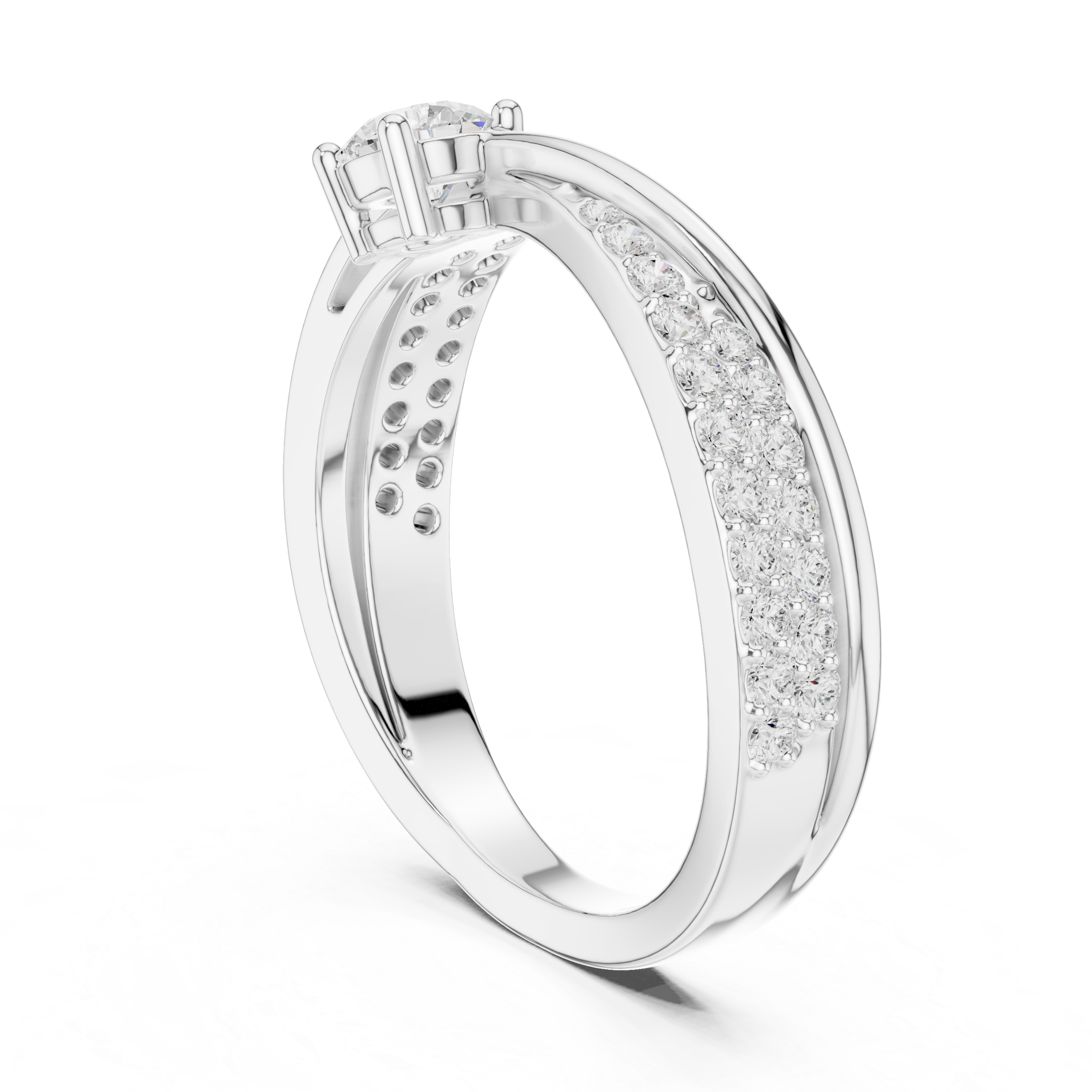 0.65 Carat Fancy Round Cut Moissanite Ring