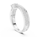 0.65 Carat Fancy Round Cut Moissanite Ring