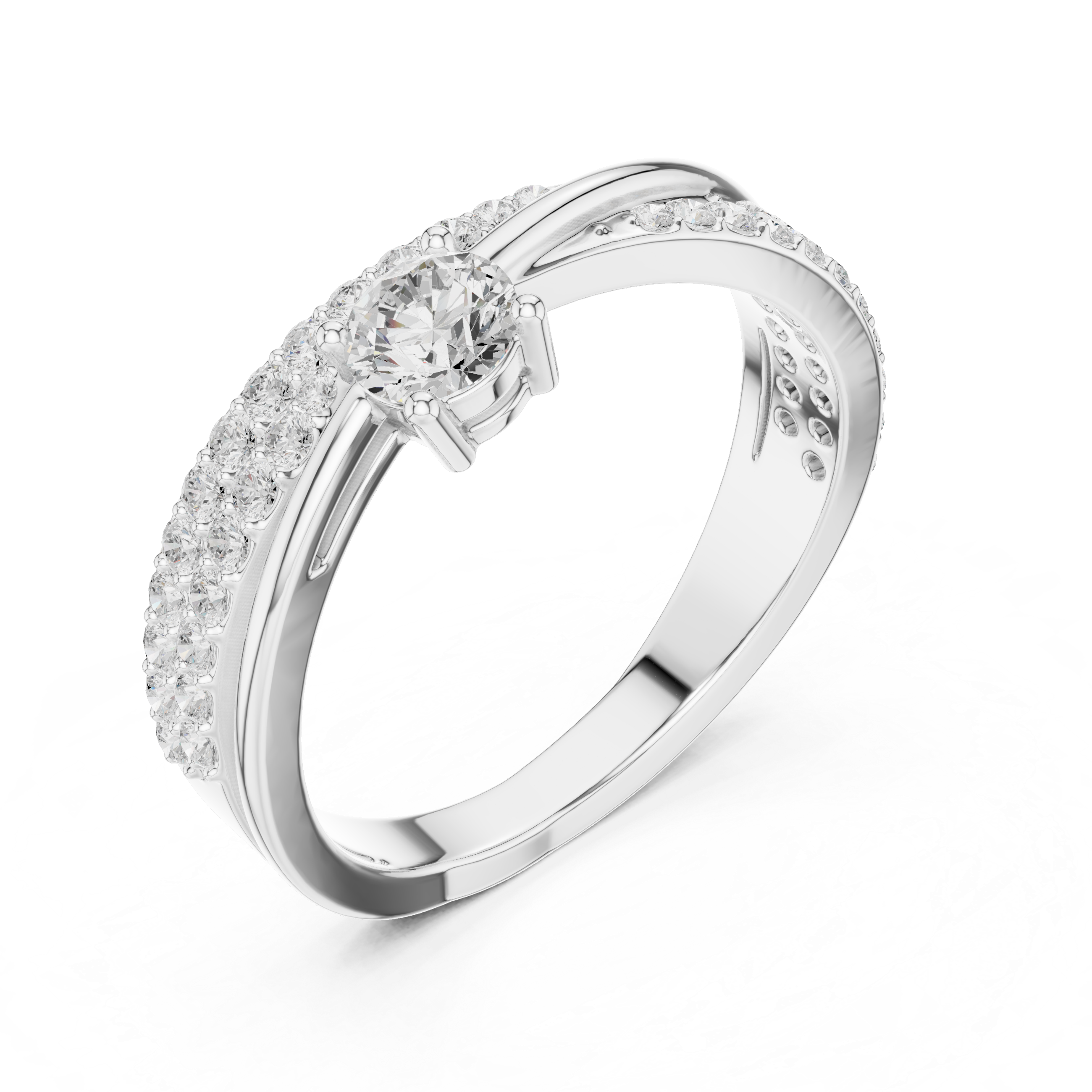 0.65 Carat Fancy Round Cut Moissanite Ring
