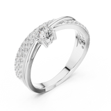 0.65 Carat Fancy Round Cut Moissanite Ring