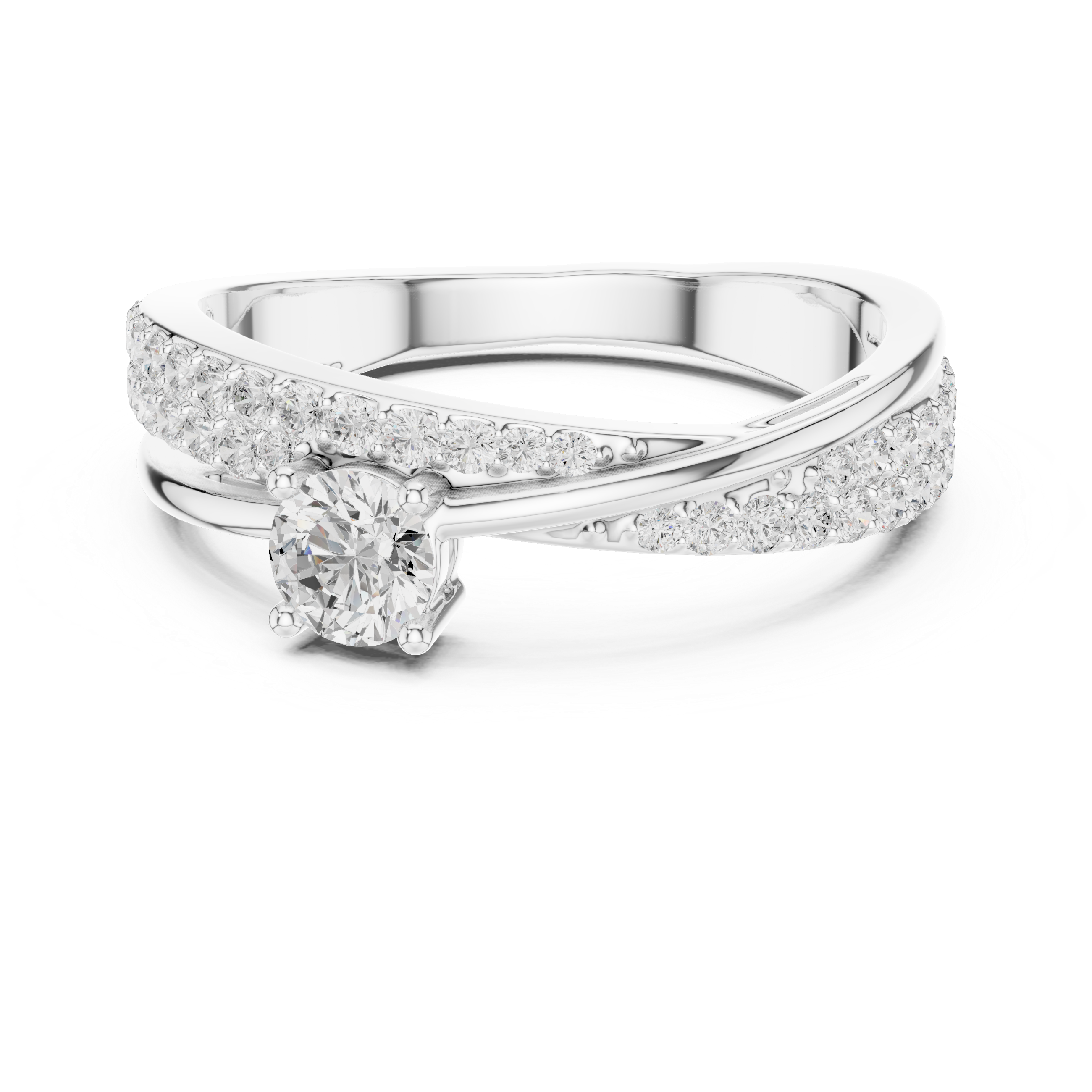 0.65 Carat Fancy Round Cut Moissanite Ring