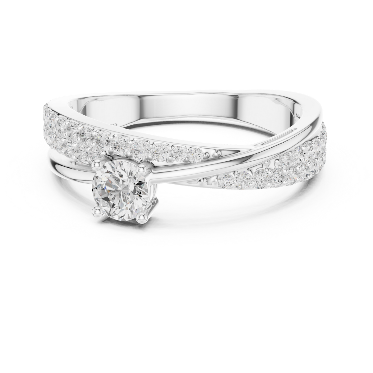 0.65 Carat Fancy Round Cut Moissanite Ring