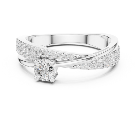 0.65 Carat Fancy Round Cut Moissanite Ring