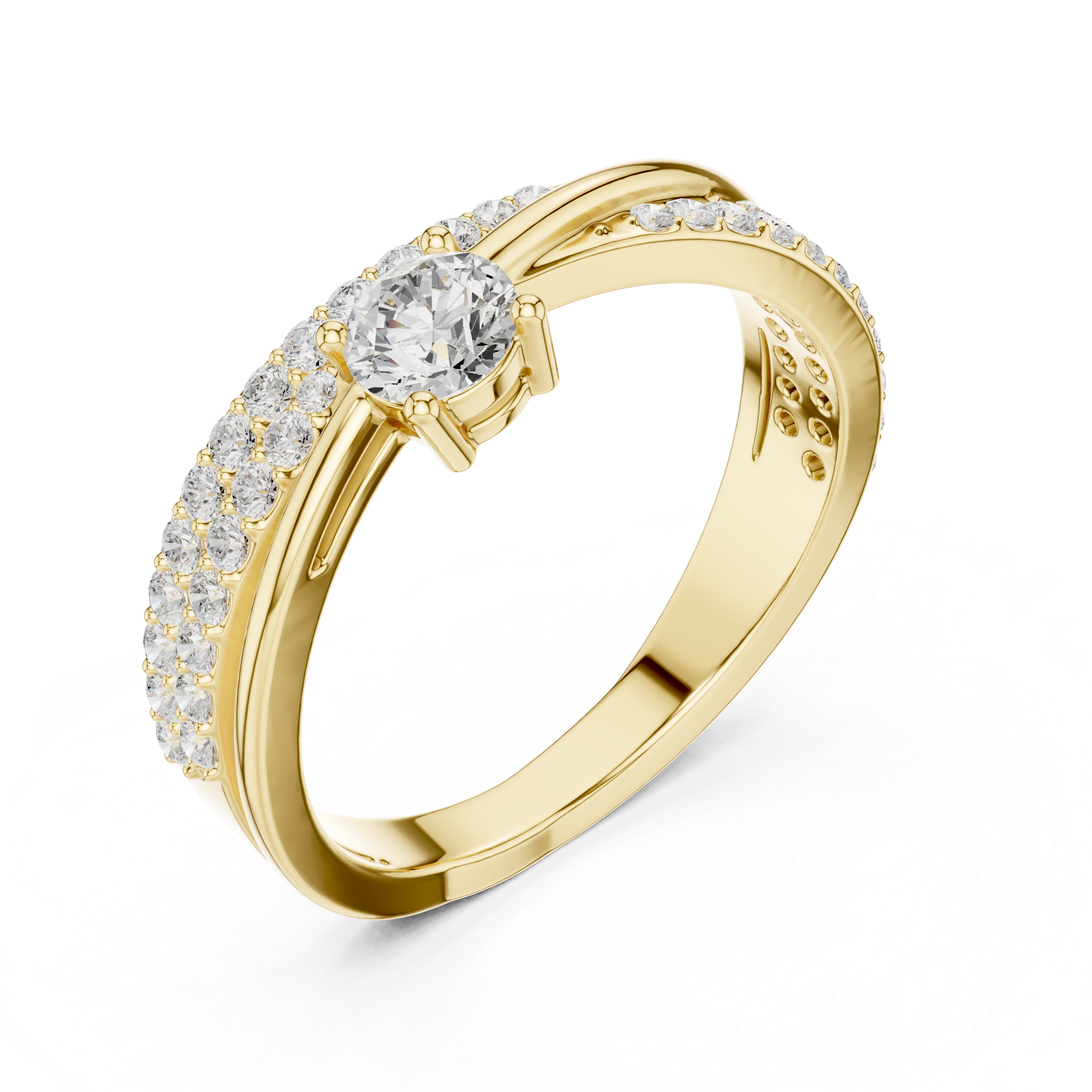 0.65 Carat Fancy Round Cut Moissanite Ring