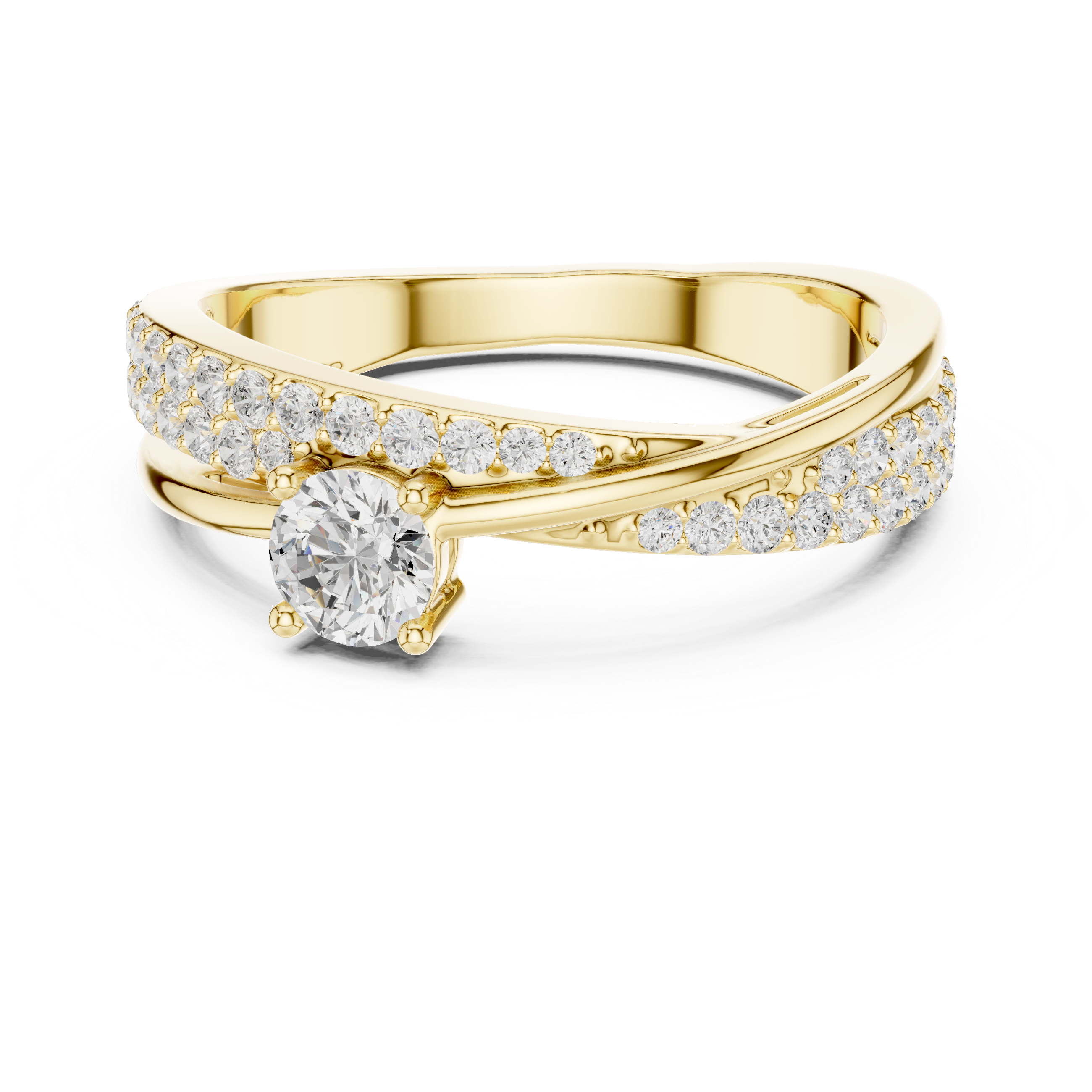 0.65 Carat Fancy Round Cut Moissanite Ring
