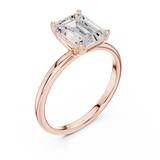 2 Carat Delicate Emerald Cut Moissanite Ring