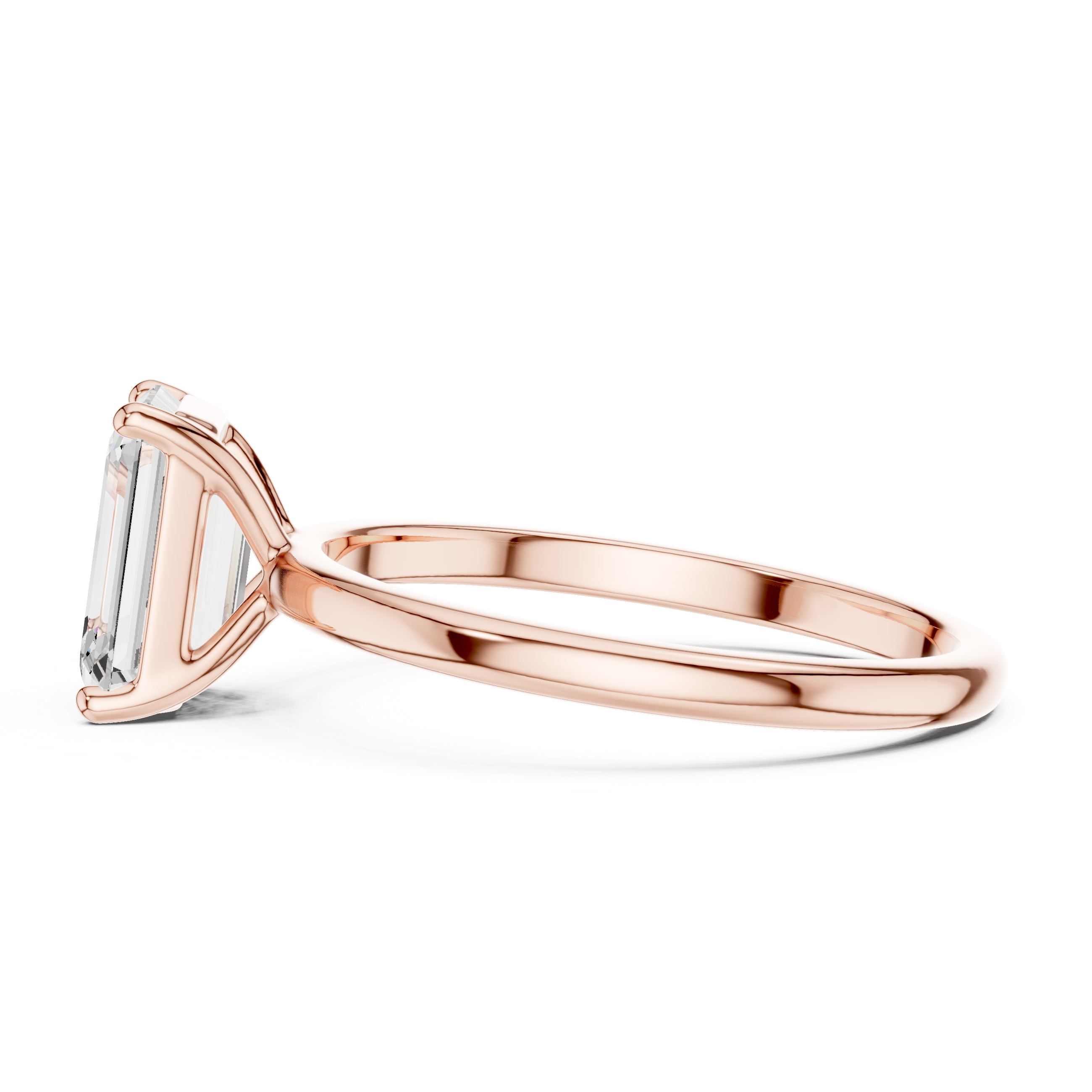 2 Carat Delicate Emerald Cut Moissanite Ring
