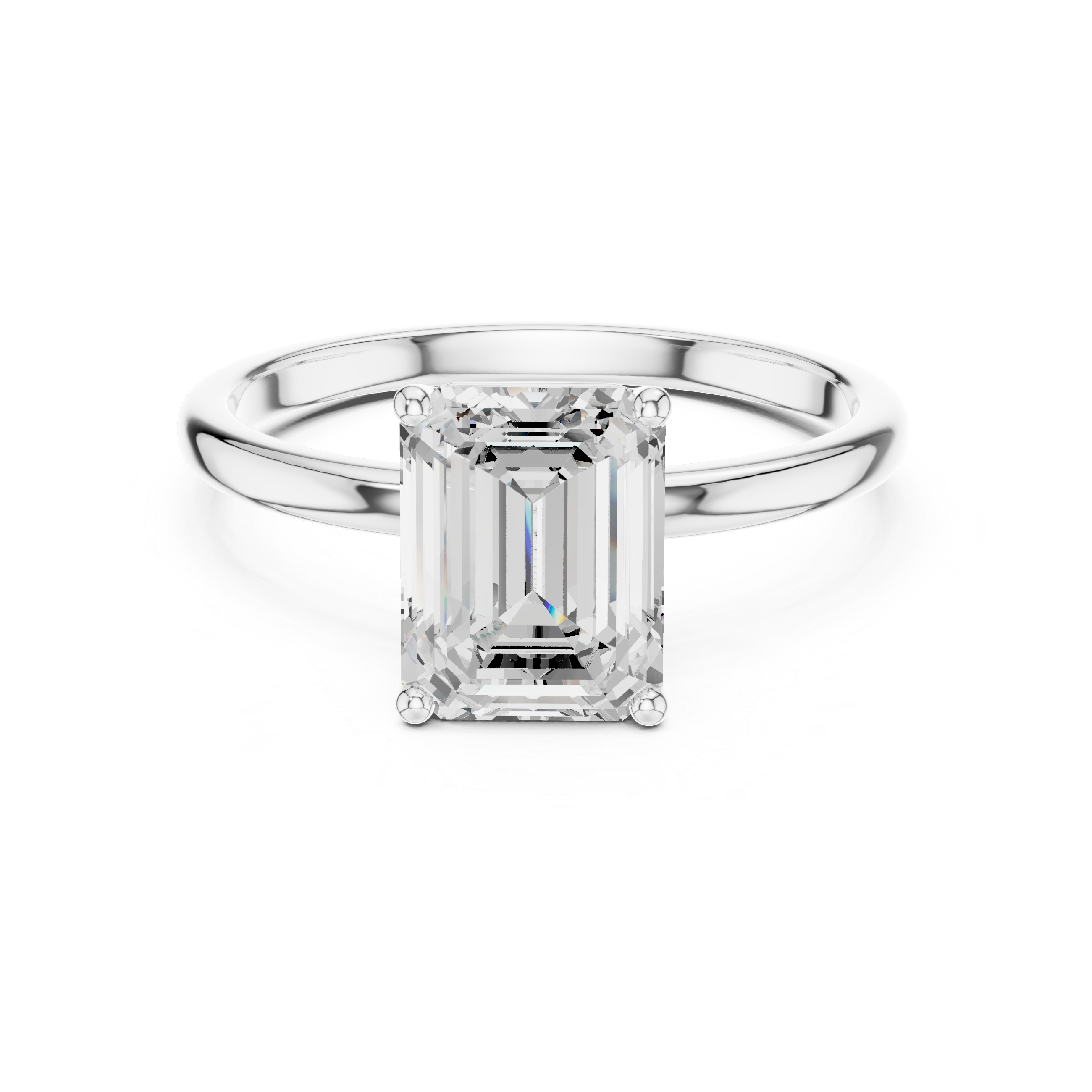 2 Carat Delicate Emerald Cut Moissanite Ring