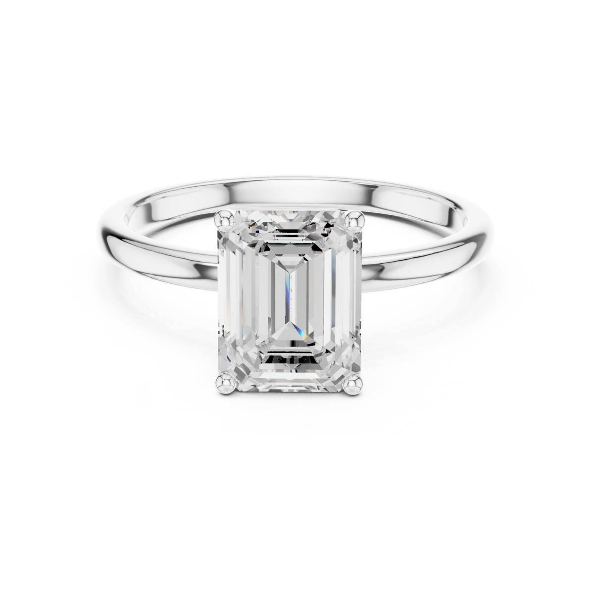 2 Carat Delicate Emerald Cut Moissanite Ring
