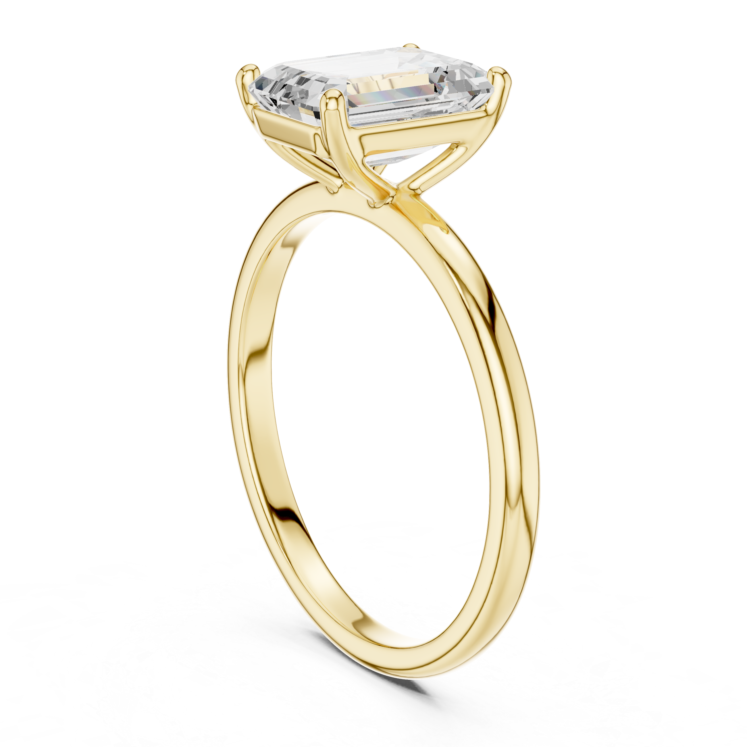 2 Carat Delicate Emerald Cut Moissanite Ring