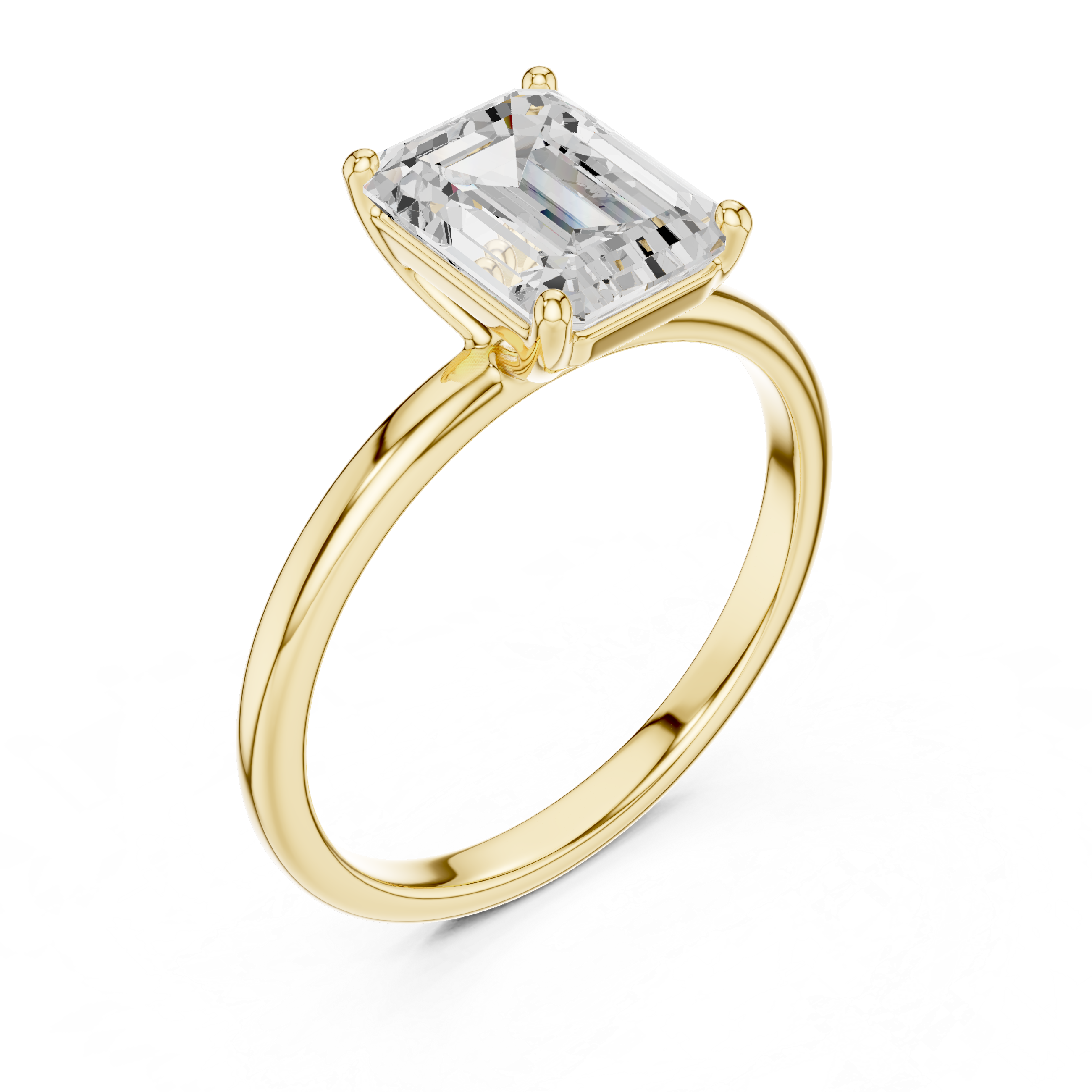 2 Carat Delicate Emerald Cut Moissanite Ring