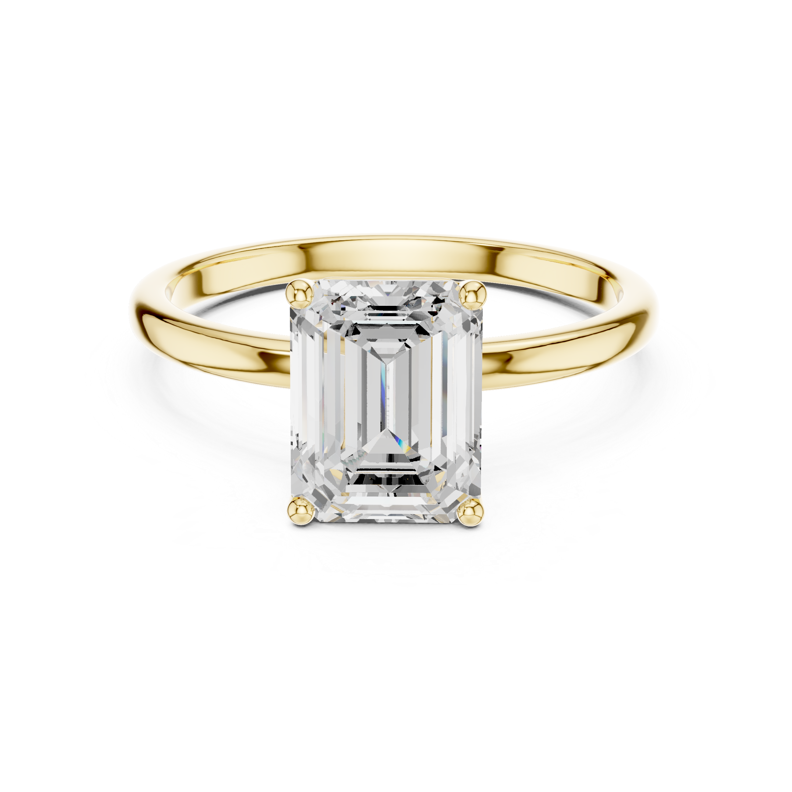 2 Carat Delicate Emerald Cut Moissanite Ring