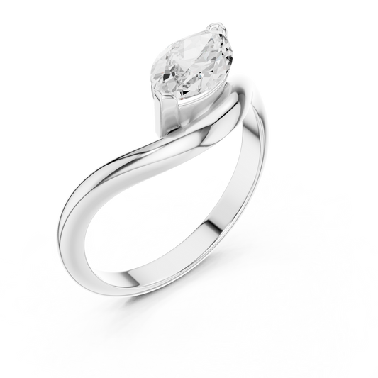 0.87 Carat Marquise Cut Elegant Moissanite Ring