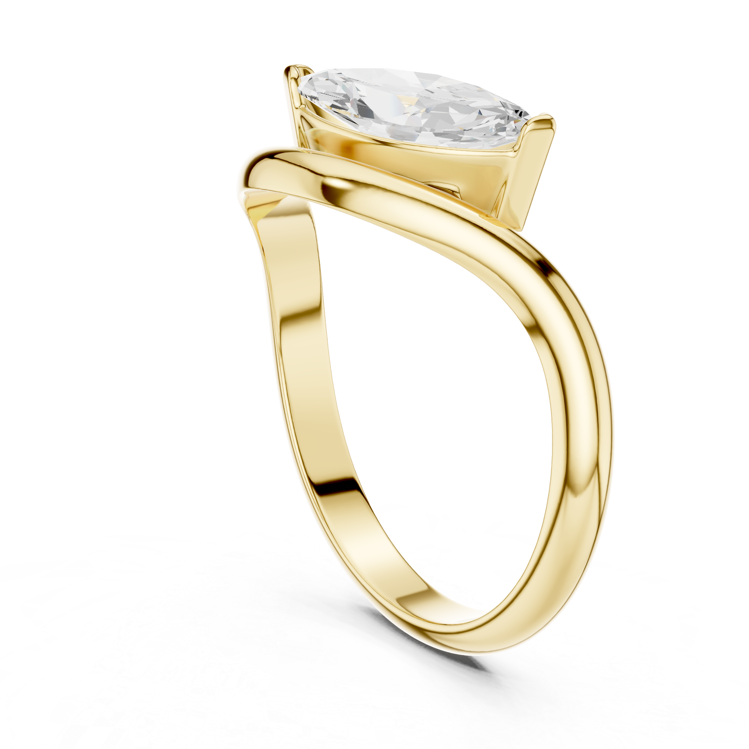 0.87 Carat Marquise Cut Elegant Moissanite Ring